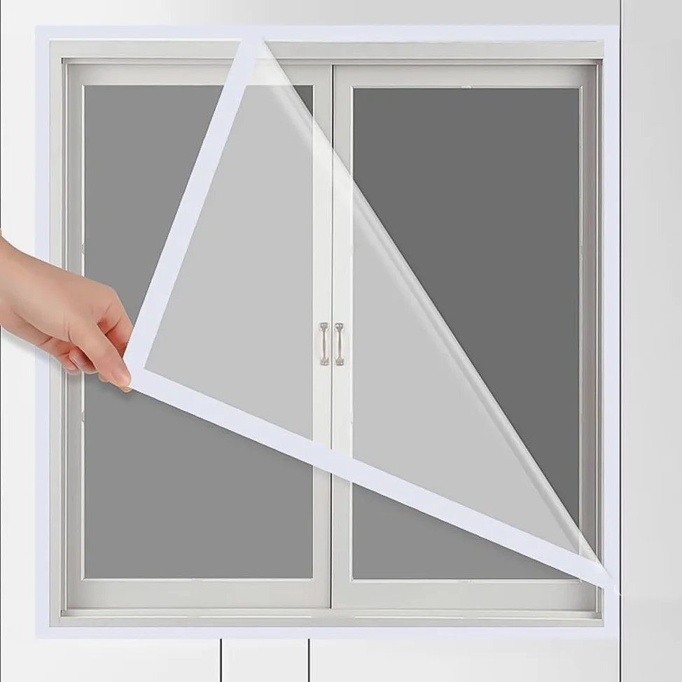Película térmica para Aislamiento de Ventanas de PVC, lámina Aislante Transparente,Aislante Termico Ventanas para protección contra el frío(200x200 cm)