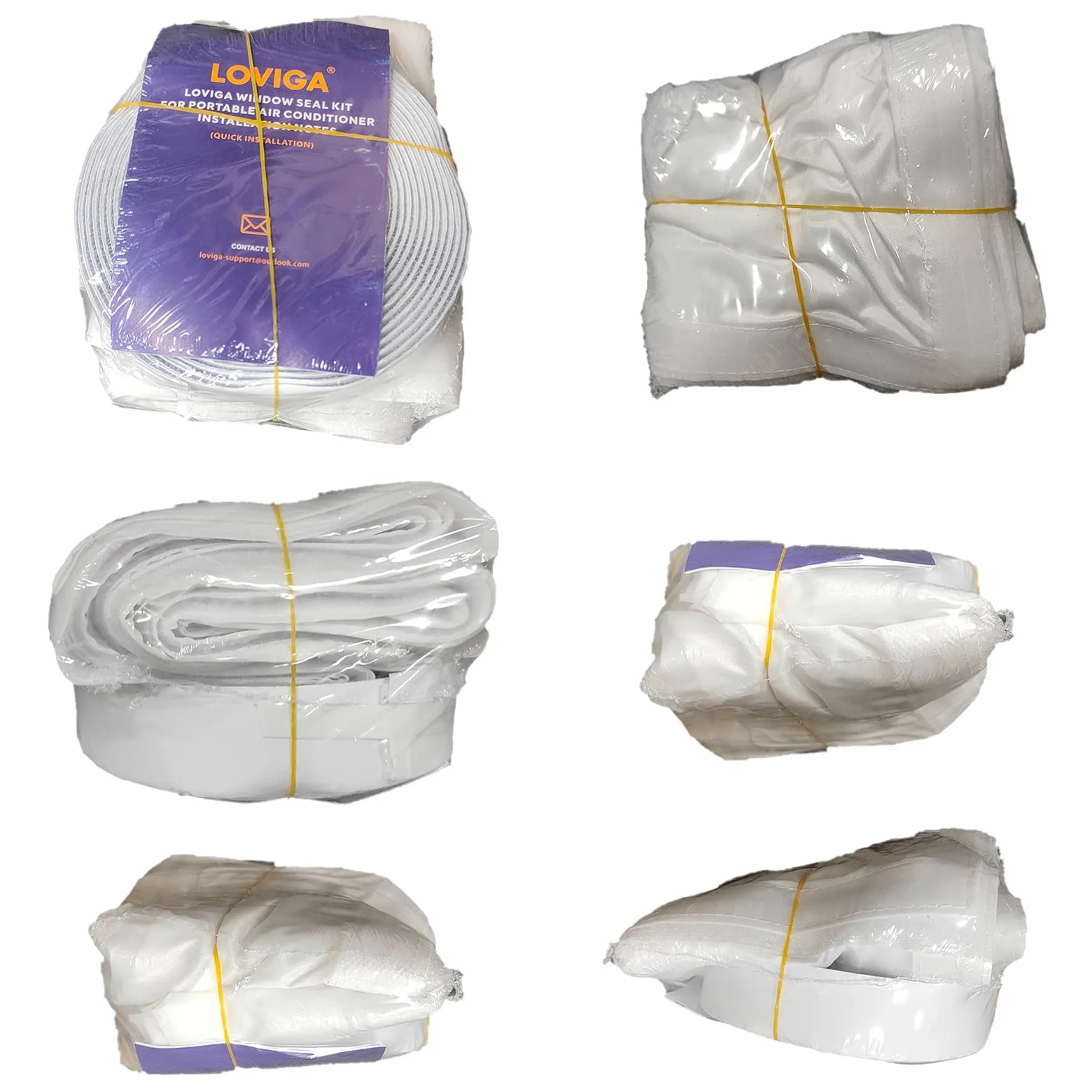 Loviga Sellado de ventanas de 400 cm para aparatos de aire acondicionado y secadores móviles, 100% impermeabilizante, fácil de instalar para ventanas batientes, manivelas, toldos, claraboyas