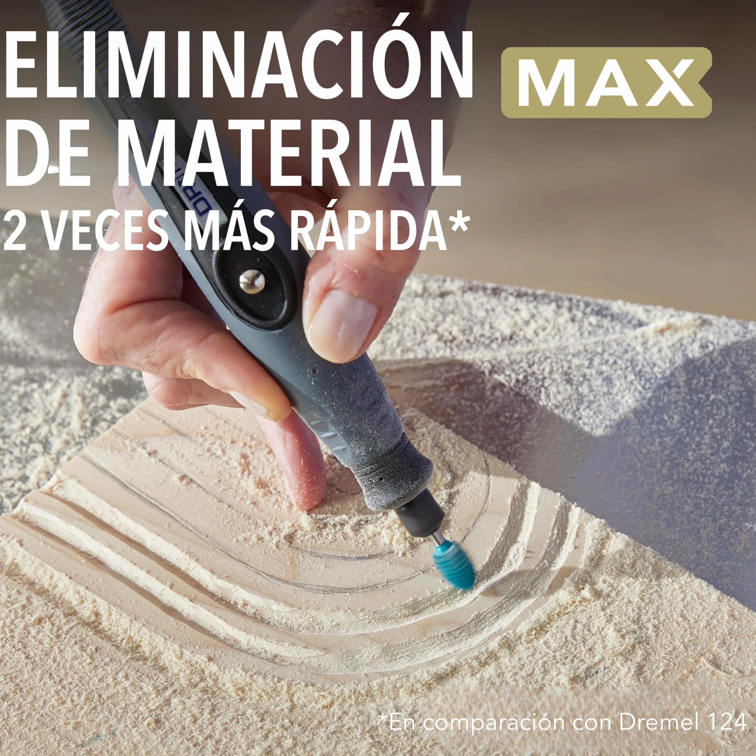 Dremel Max High Performance Power Carving Bit (9953), material acero inoxidable, 9,5 mm de ancho "llama" para ranurar y tallar en madera, plástico, espuma EVA y goma. Parte de la Dremel MAX Life