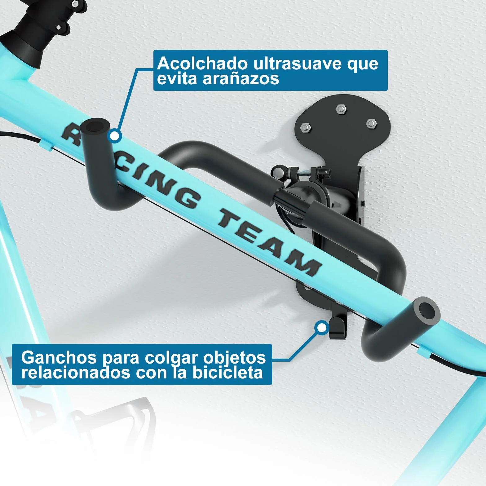 Urban Deco Soporte Bicicletas Pared Plegable Ajustable 30Kg 2 Unidades Colgador para Garaje Hogar