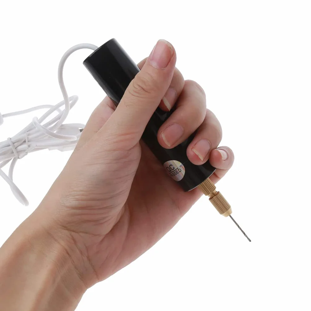 Mini taladro eléctrico de mano kit de brocas de resina epoxi para hacer joyas de madera herramientas de artesanía de madera 5V enchufe USB destornillador kit de herramientas