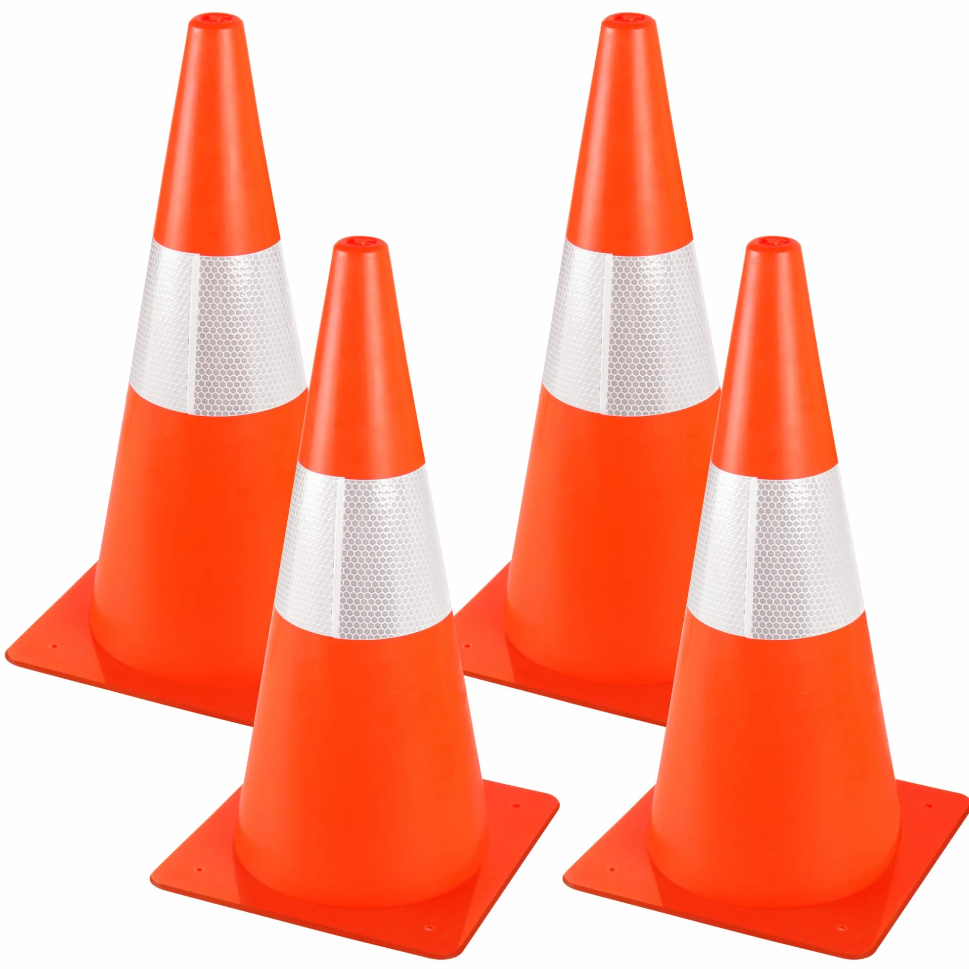 Conos de advertencia de 30 cm, 4 conos de tráfico, apilables, para actividades al aire libre y eventos festivos