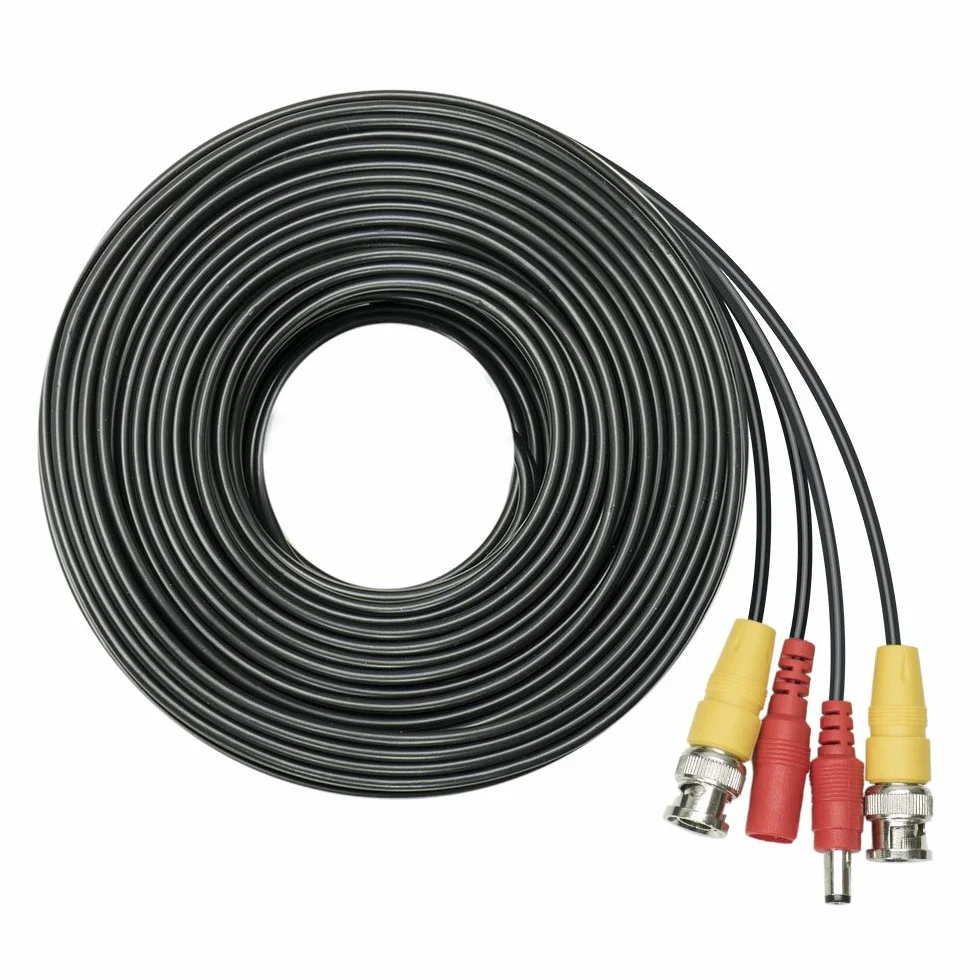 Cable de Video e alimentación PNI CCTV 50M para cámaras analógicas AHD de vigilancia, 50 m