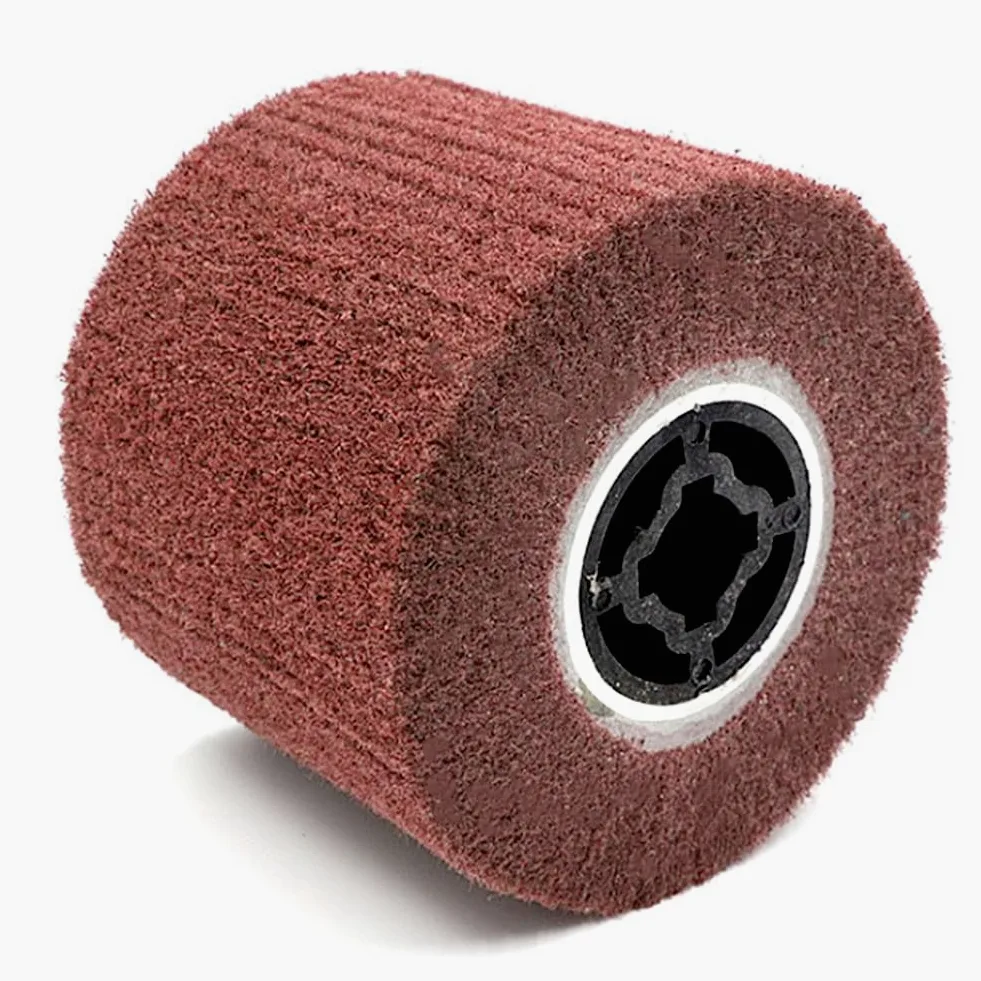 Cepillo de rodillo de lijado, manguitos de lijado para rodillos abrasivos, lijadora para esmerilado, rodillo de lijado para máquina satinada, cepillo de corindón marrón y fibra sintética (180#)