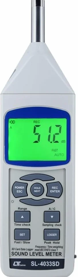 Sonómetro digital de clase 1, (30–130 dB) ideal para escuelas, monitorización de ruido ambiental, laboratorios y pruebas de ruido vehicular – Lutron SL-4033SD
