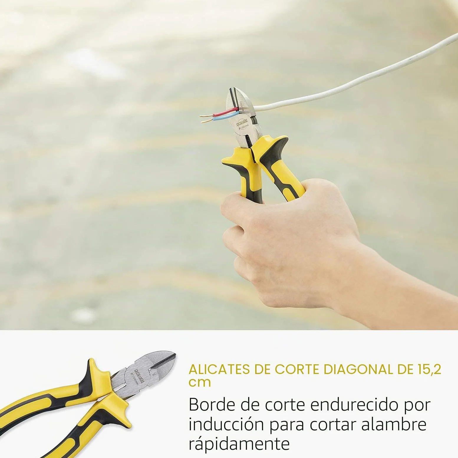 DOWELL Juego de 4 Alicates Con Bolsa de Almacenamiento - Punta Larga 8", Línea 8", Diagonales 6", Junta de Ranura 10"