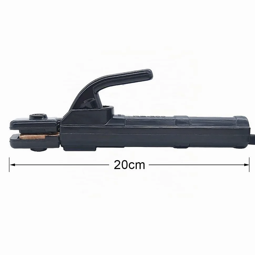 Pinza de retención de electrodos para soldadura, incluye soporte de electrodos de 200 A o 300 A (16 mm²/200 A, mandril de 9 mm (3 m)