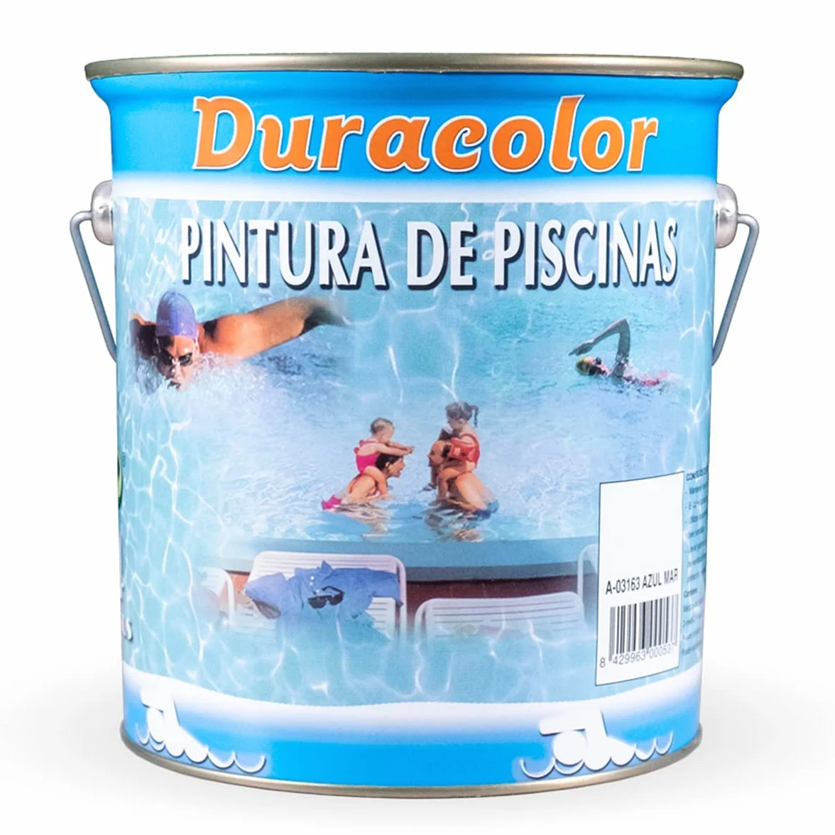 Pintura Durapool para Piscinas a Base de Agua - Color Azul - 4 Litros - Secado Rápido - Durabilidad al Contacto del Agua - Acabado Mate - Pintura de Piscinas - Duracolor