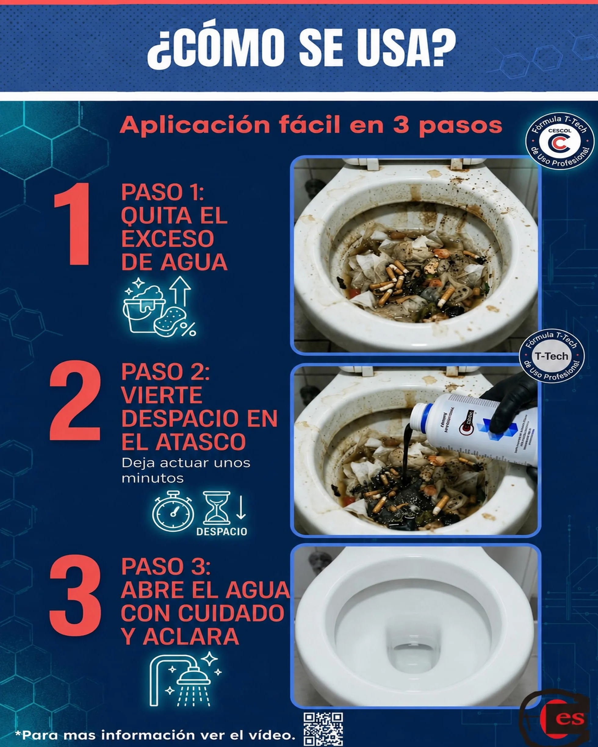 PROVAT Desatascador Tuberías Profesional Químico 1 L (2 kg), Atascos Difíciles, Fregadero, WC y Ducha, Sin Dañar Tuberías (1Unidad).