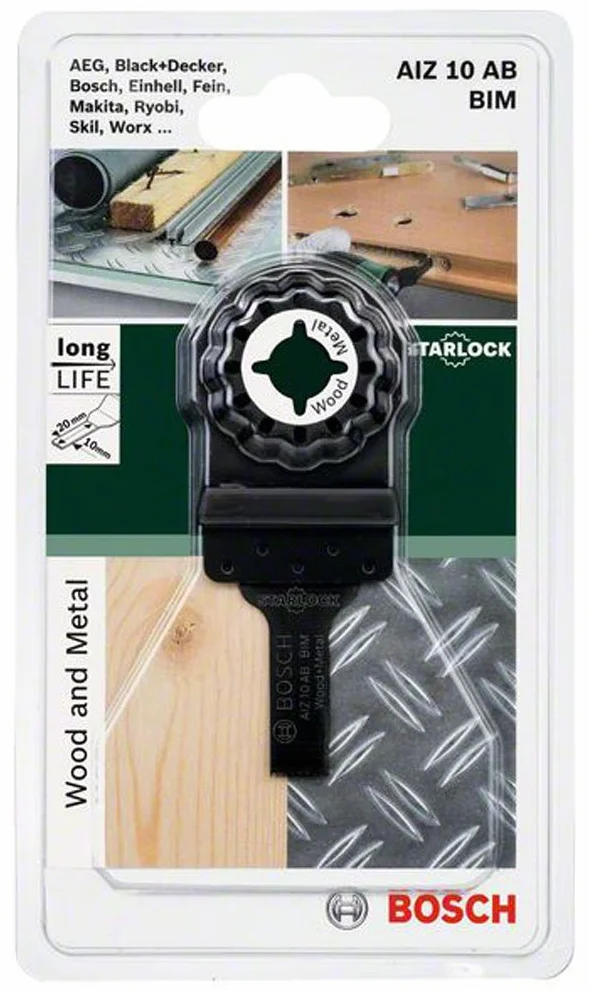 Bosch Professional Starlock AIZ 10 AB Hoja de sierra de inmersión 10 x 20 mm para madera y metal