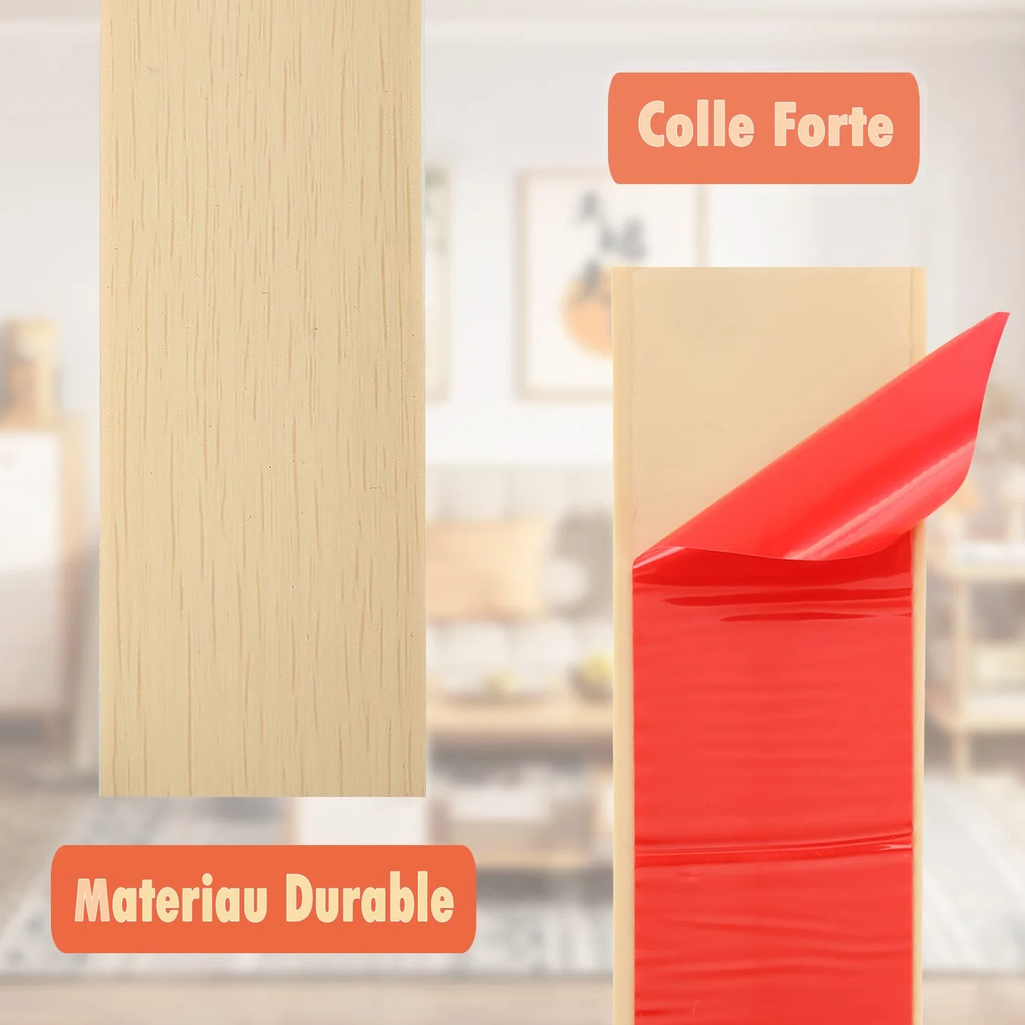 MIVIDE 400 x 4 cm, perfil de transición de vinilo, tiras de umbral, umbral de puerta, adhesivo para cubrir huecos entre laminado, suelos de madera, azulejos (color de horno)