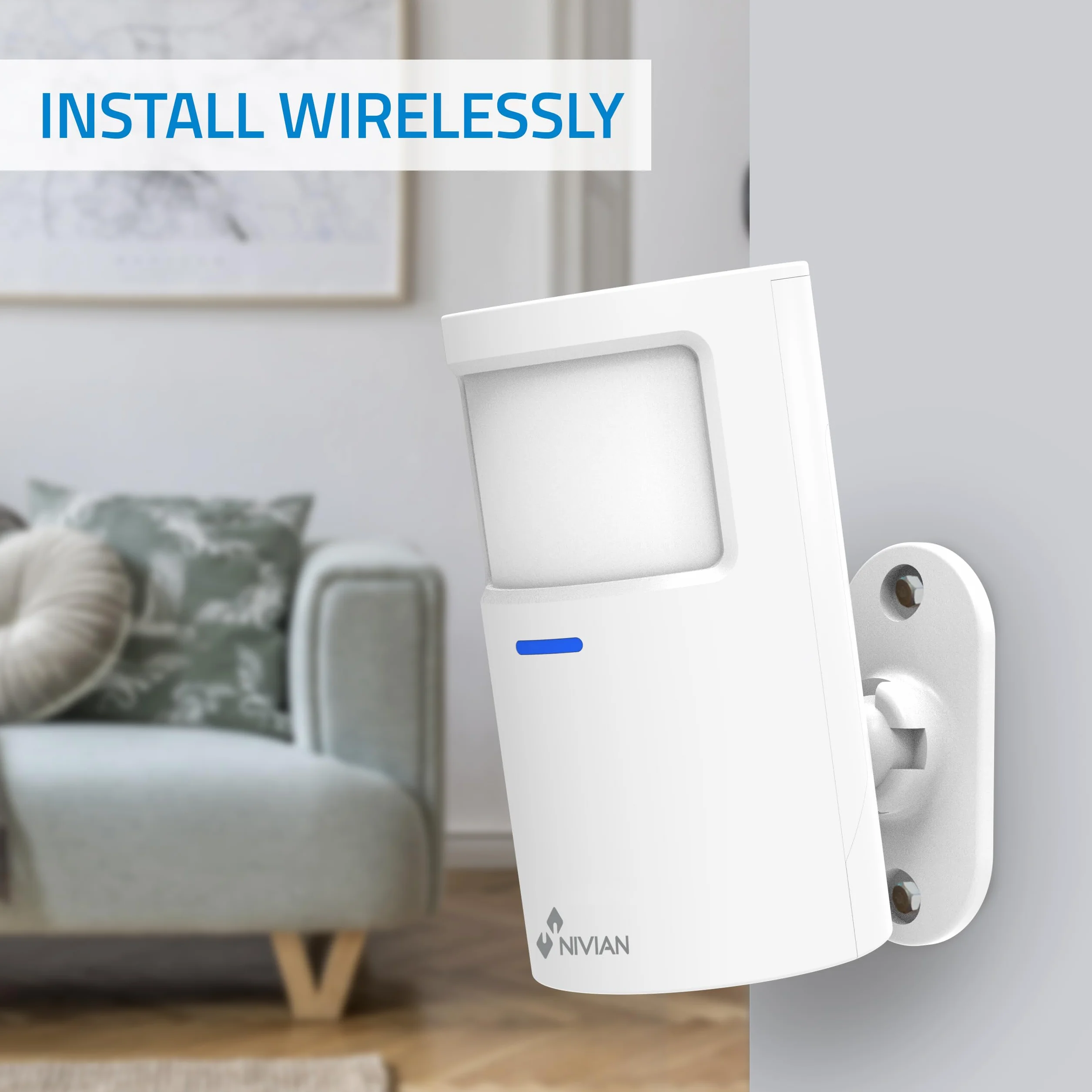 Nivian NVS-INDOORPIR Detector de Presencia Inalámbrico PIR 433 MHz 100 m 110°