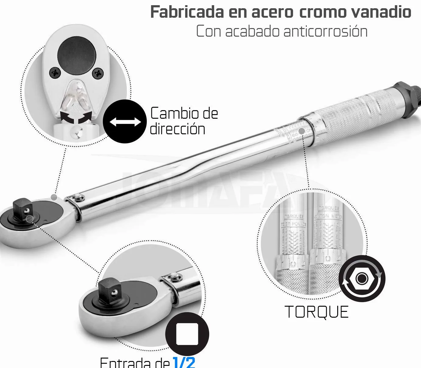 JOMAFA - LLAVE DINAMOMETRICA 1/2" 28-210 Nm Llave de carraca de apriete medido