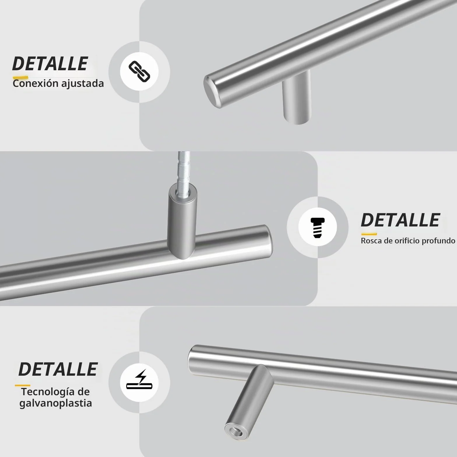 Goldenwarm 10 Piezas Tiradores Armarios 128mm Tiradores Cocina Acero Inoxidable Plata, Manillas de Mueble y Cajón