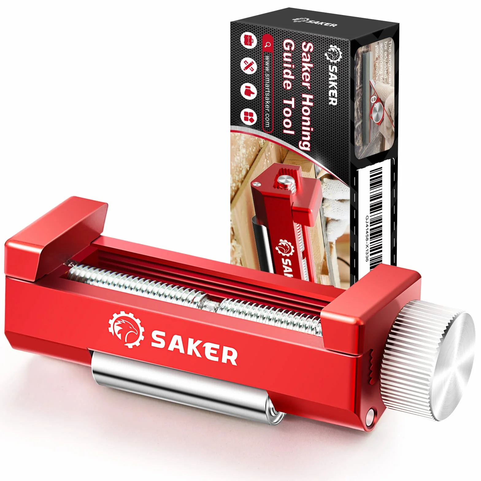 Saker Herramienta de guía de afilado mejorada: soporte de afilado descentrado para cinceles y planos cortos de carpintería de 0.2 a 2.56 pulgadas, color rojo