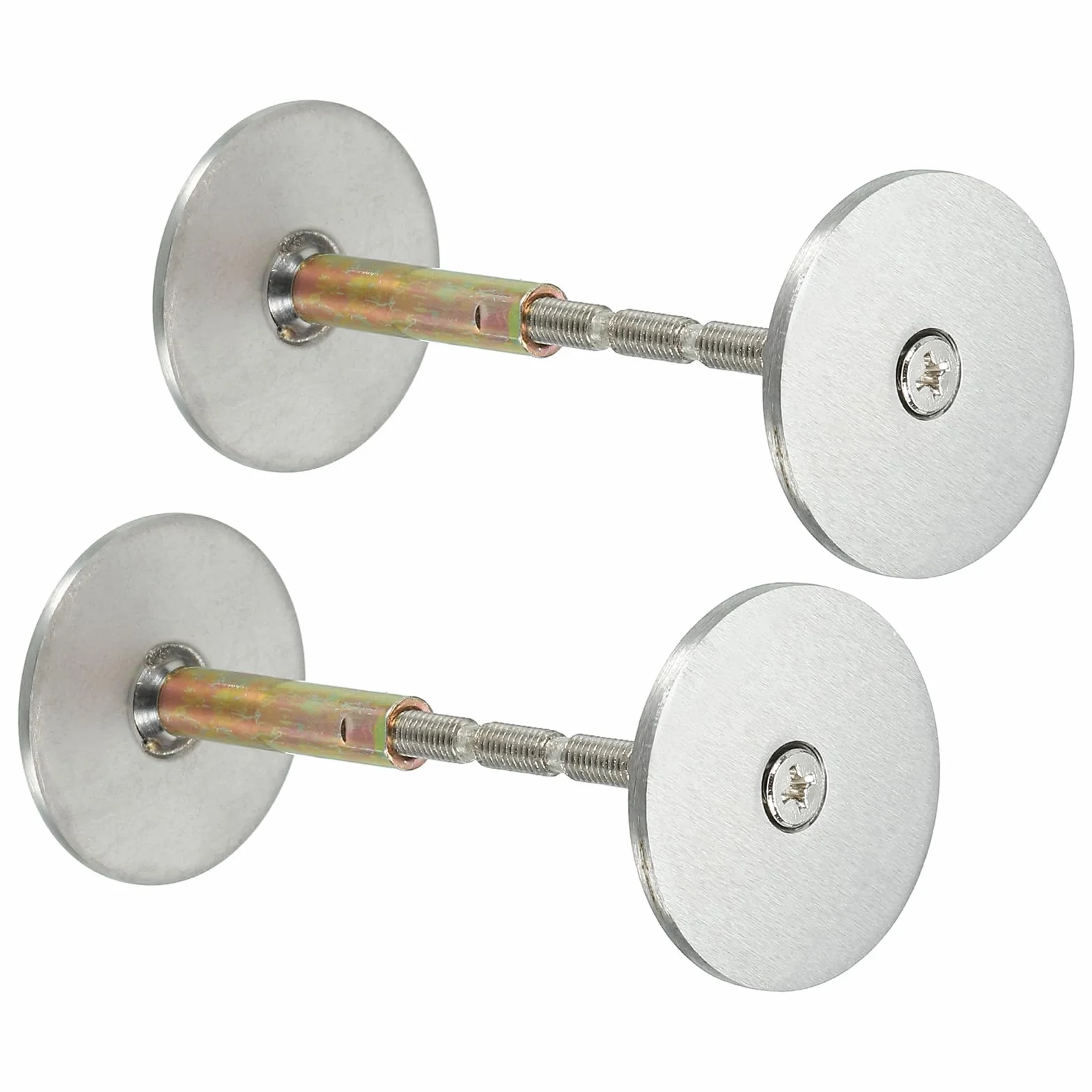 PATIKIL Puerta Perilla Agujero Cubierta Placa, 2 Pcs 1 9/16" Diá. Cerrojo Cubierta Placa Puerta Agujero Relleno Placa para 1 1/32" a 1 3/8" Agujero, Cepillado Satinado Níquel