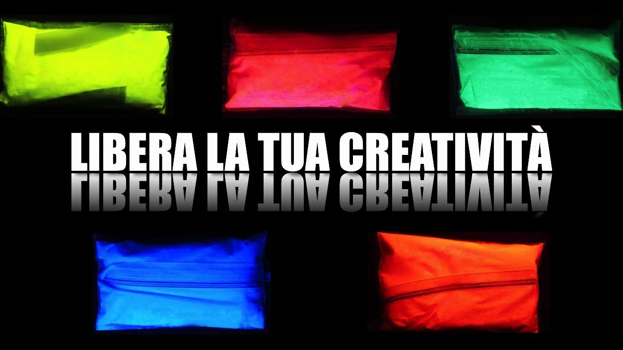 StickersLab – Pigmento aditivo en polvo iluminado fluorescente que se ilumina en la oscuridad, 5 colores (base de color) (50 gramos, azul neón)