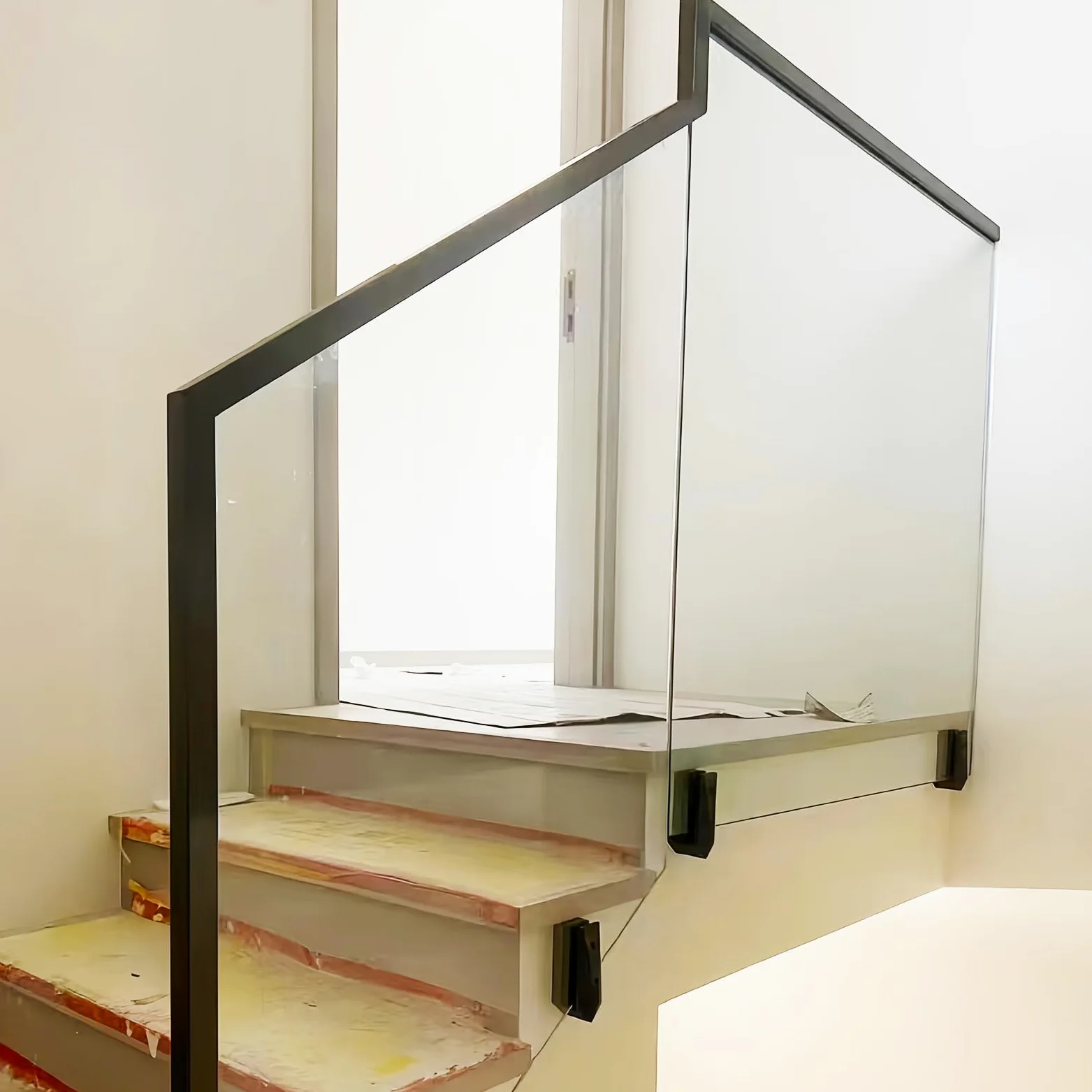Abrazadera de Vidrio de Piscina acero inoxidable, Poste Cristal poste para barandilla escaleras, Poste de Balaustrada Vidrio, Barandilla de Balcón Valla-Para de Vidrio 8-16 mm-Plateado