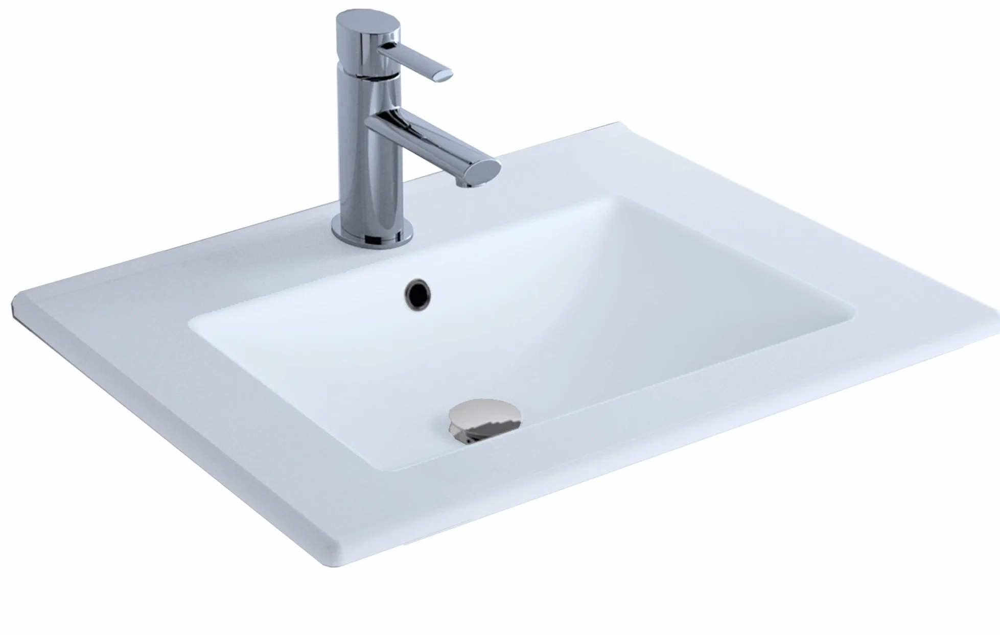 Extraplano - Lavabo cerámico (70 cm) color blanco brillo