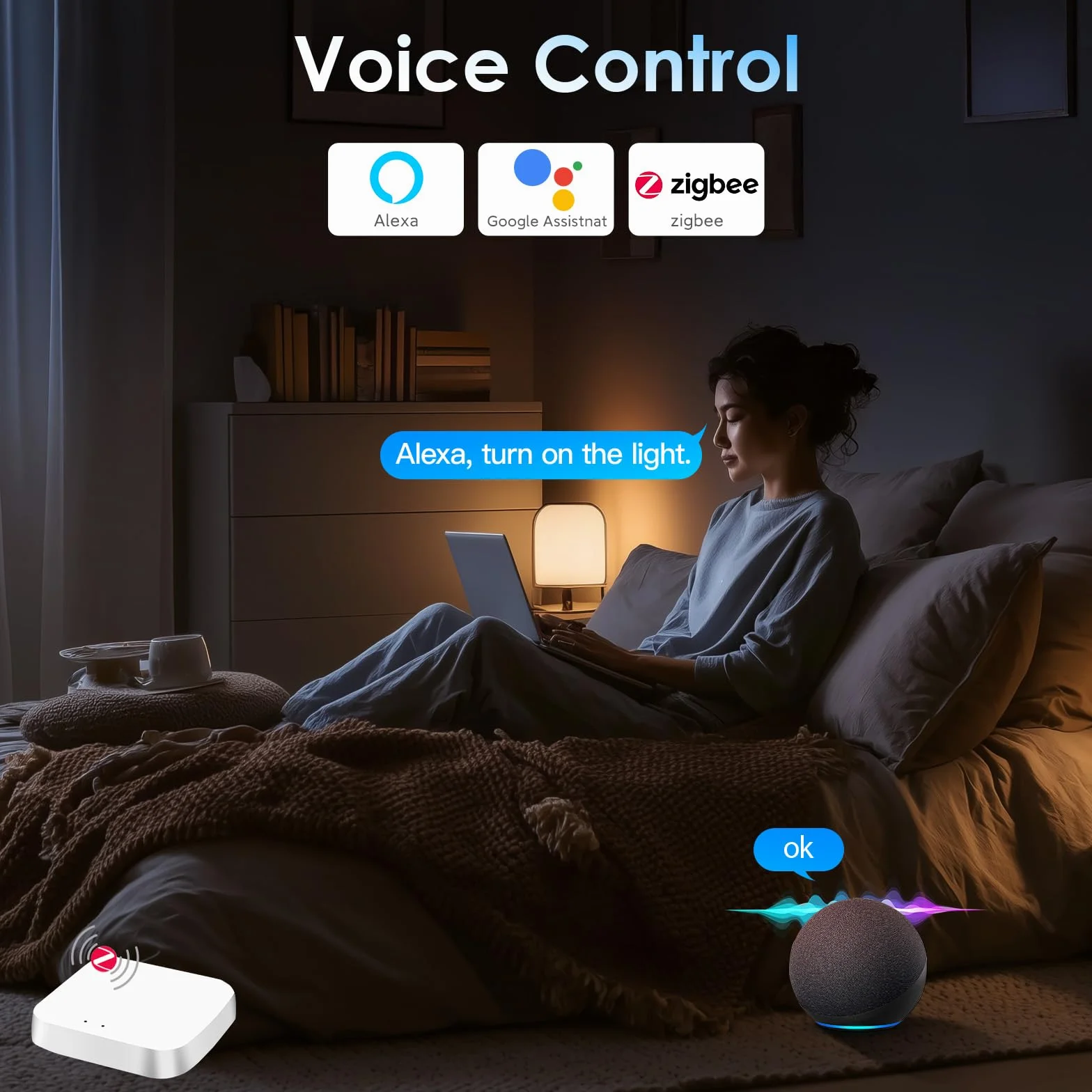 BSEED Smart Zigbee Interruptor 1 Gang 1 Vía Compatible con Alexa y Google Home,Smart Interruptor Marco de PC con Función de Temporizador(Requiere Gateway Hub y Cable Neutro),Blanco