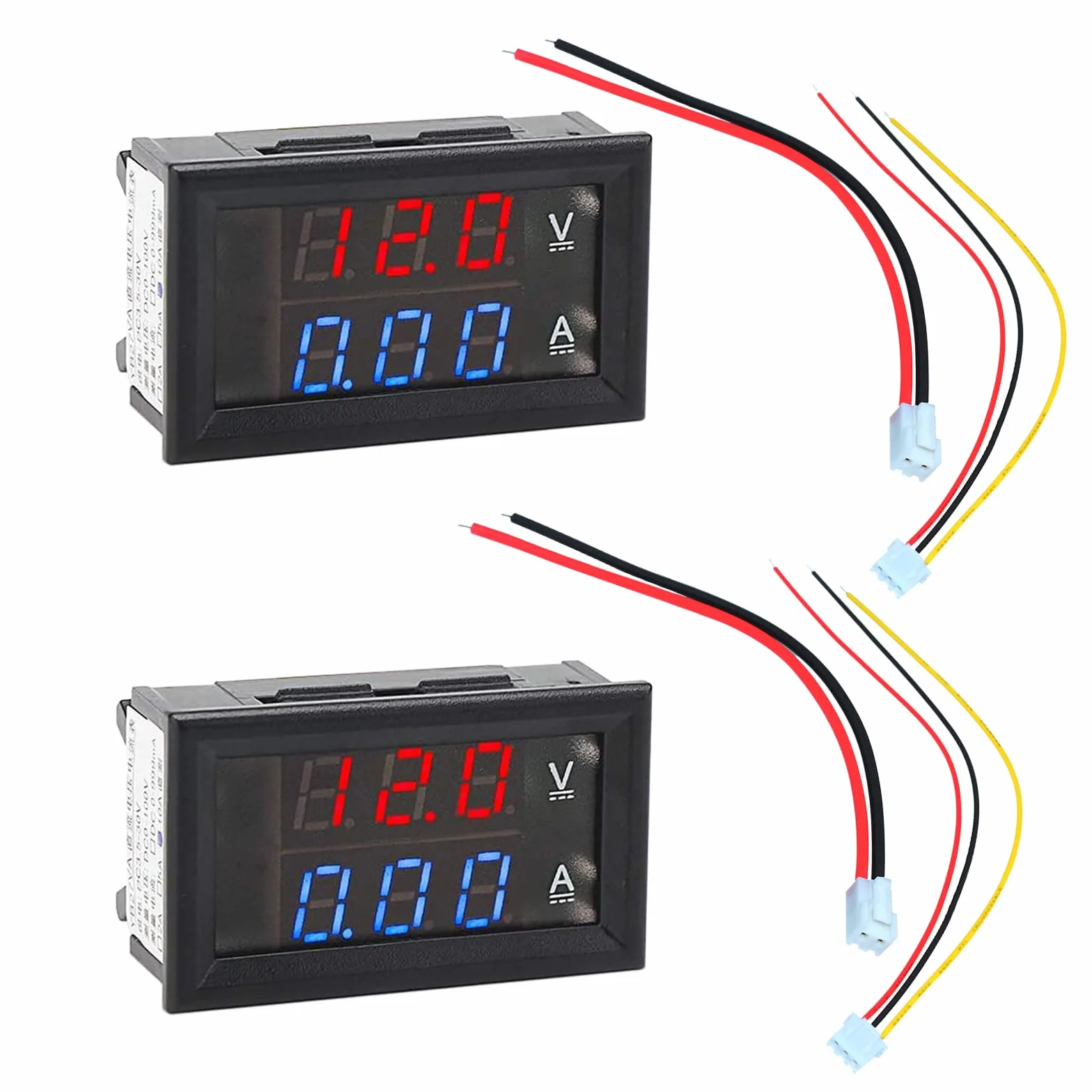 2 piezas 0.28"LED Digital Voltímetro Amperímetro DC 0-100V 10A, Volt Amp 2in1 Tester para 12V / 24V Multímetro Amperaje Medidor Volt Amp Amper Panel