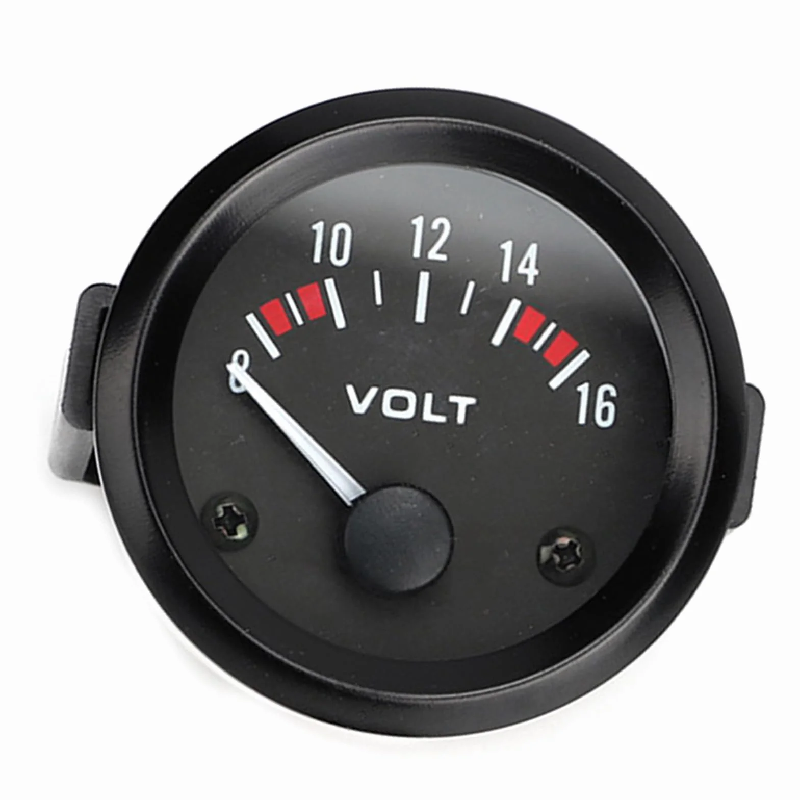 Voltímetro universal para coche 12 V, indicador de voltaje 2" (52 mm), rango 8-16 carcasa aleación aluminio, fácil instalación, compatible con sistemas alimentación automotriz