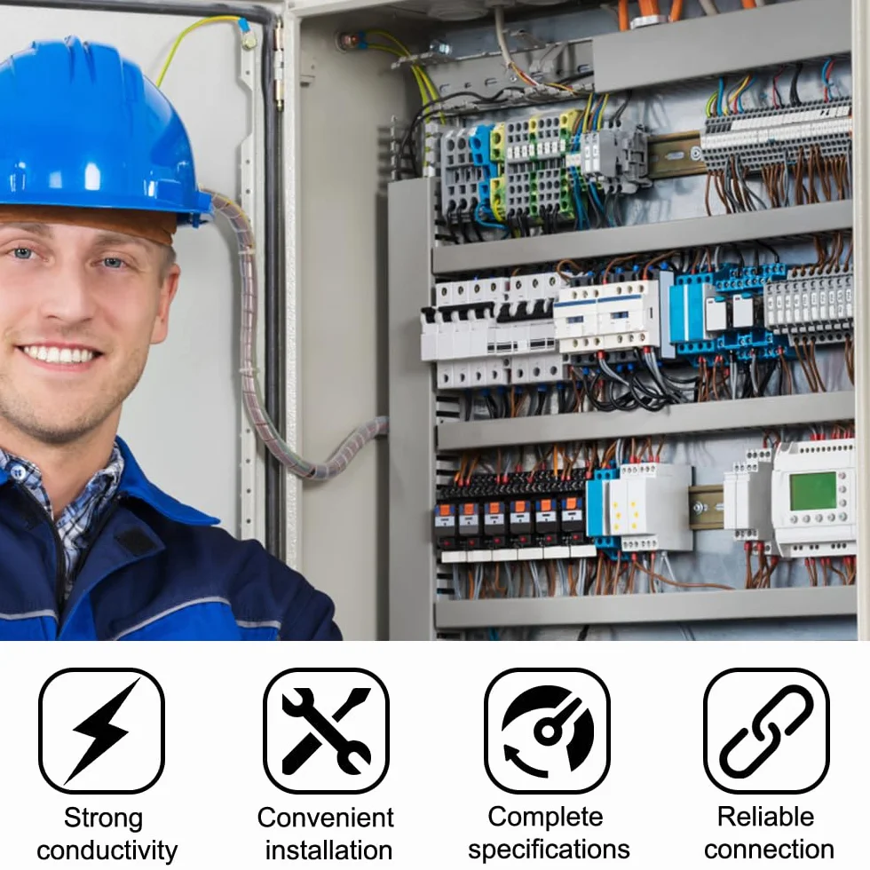 Kit de Bloques de Terminales de Riel 2.5N, Conectores Electrónicos Rápidos para Proyectos de Automatización y Bricolaje