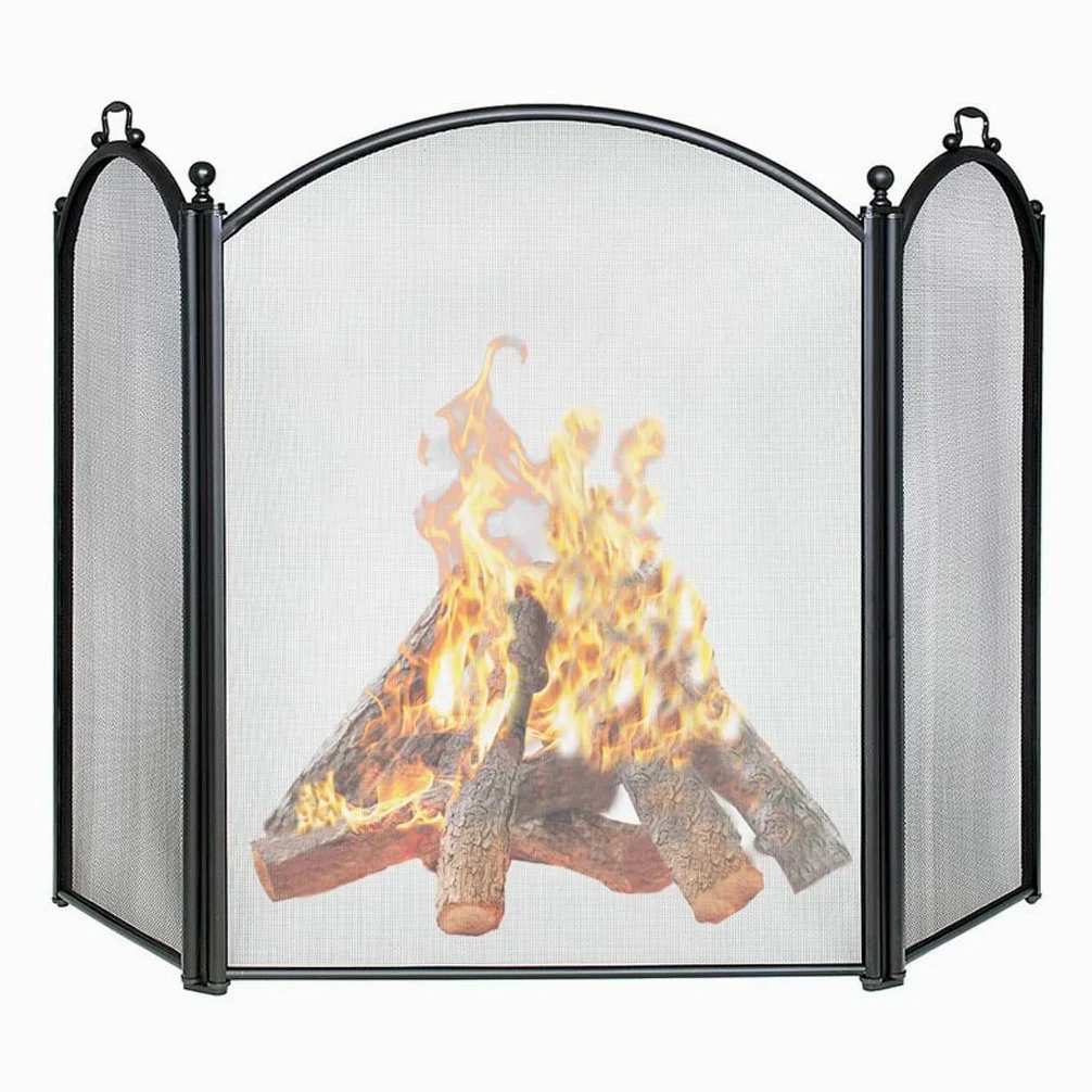Salvachispas Chimenea Moderno Chimenea Pantalla de partición Tri-Fold Con Net Hogar Chimenea Puerta protectora Decoración de la puerta Spark barandilla Seguridad Cerca de seguridad ( Size : B )