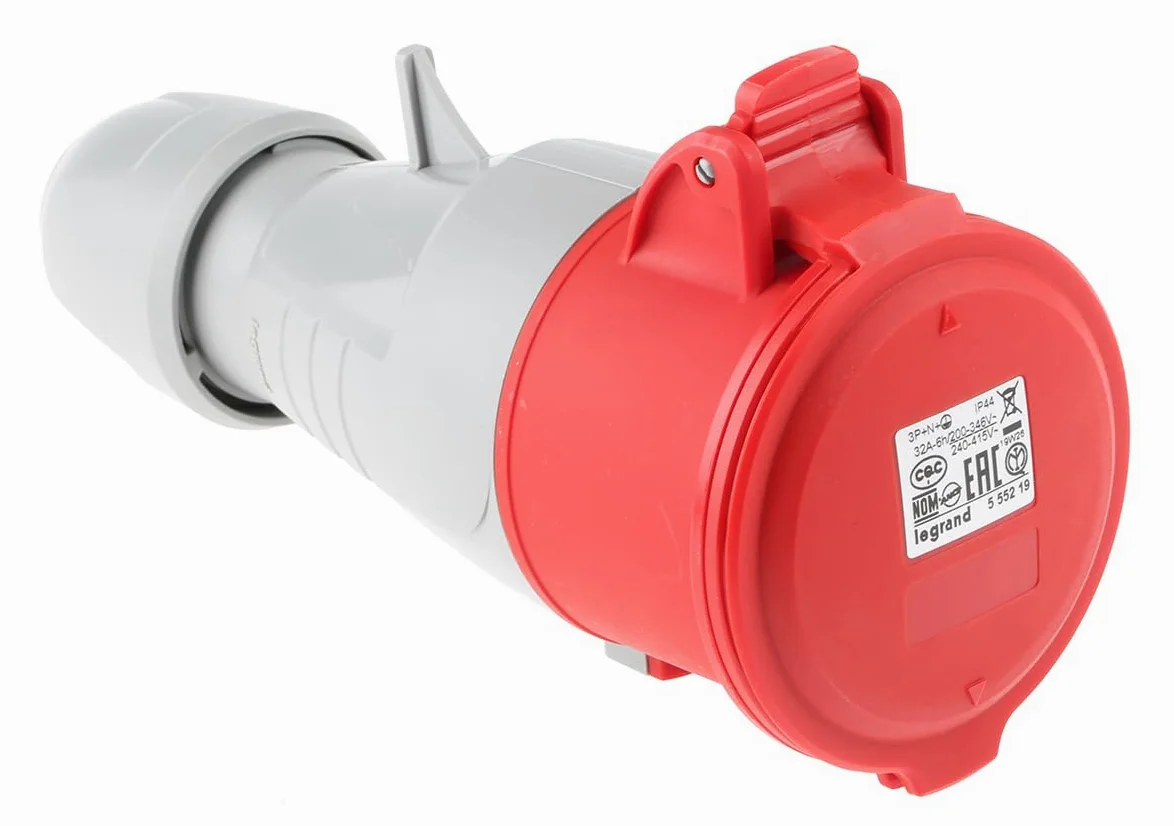 Legrand P17 Tempra Pro Conector de alimentación hembra rojo 3P + N + E, 415 V/32 A, montaje de cable IP44