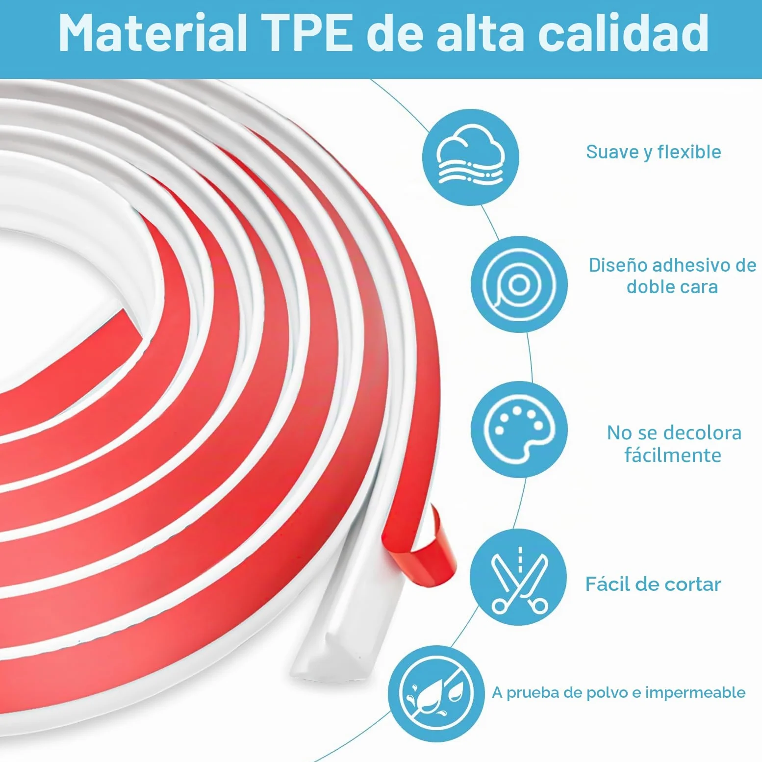 Molduras decorativas flexibles autoadhesivas para techo, 27 mm x 20 mm, de TPE, autoadhesivas, para bordes de pared, azulejos