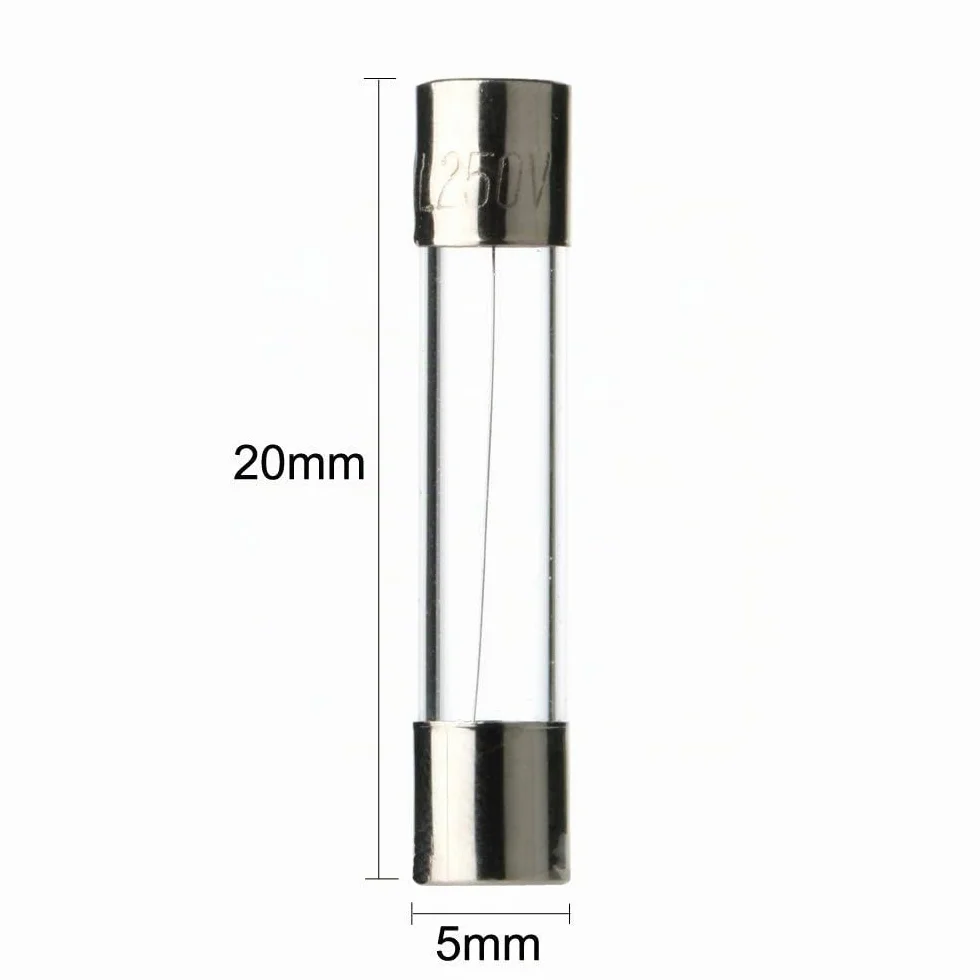 Gebildet 5x20mm AGC Inline Portafusibles 250V 20A 16 AWG Alambre con 150pcs Fusibles de Tubo de Vidrio Rápido Soplo