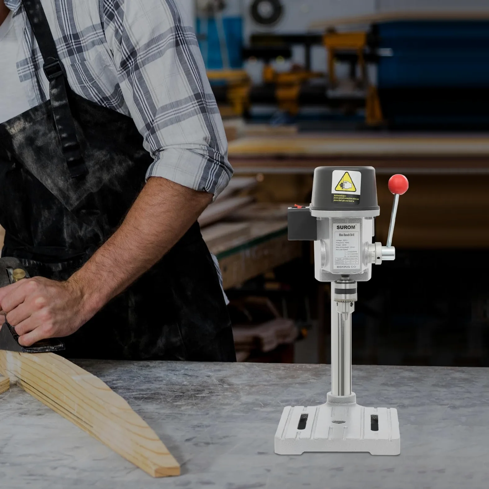 Taladro de banco de trabajo portátil de 340 W taladros de columna de velocidad ajustable para bricolaje y modelismo