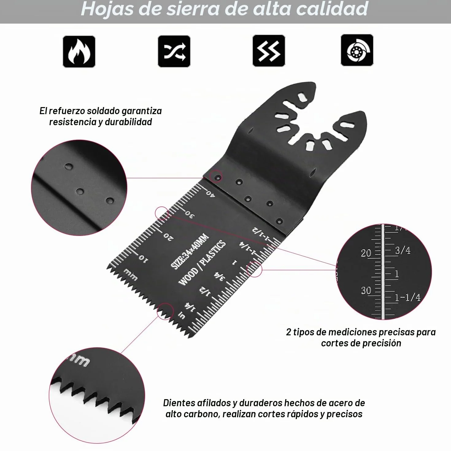 Juego de Hojas de Sierra Oscilantes Cuchillas para Herramientas Oscilantes 53PCS Cuchillas Oscilantes Multiherramienta de Corte Acero Sierra para Madera y Plástico Liberación Rápida con 3 Adaptadores
