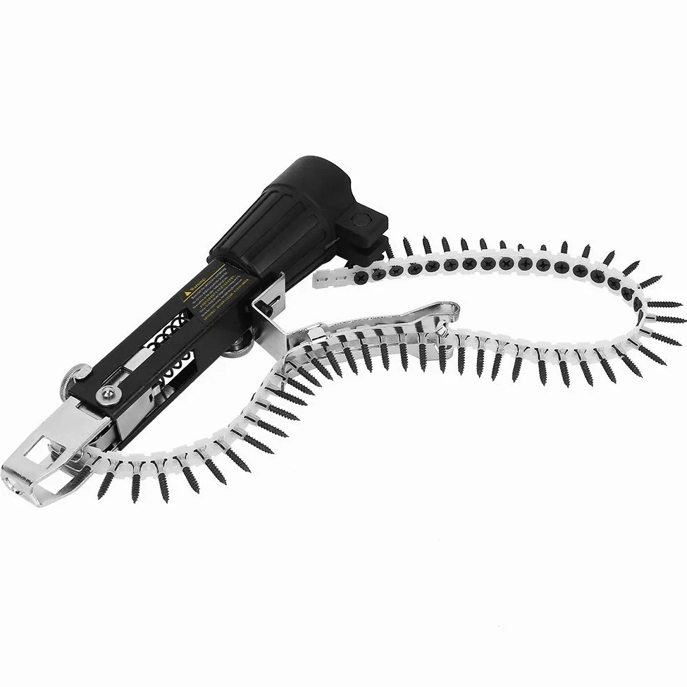Cadena de Pistola de Clavos de Metal con Cabeza de Destornillador 3 Piezas, Cadena de Taladro, Taladro eléctrico automático para Pistola de Clavos