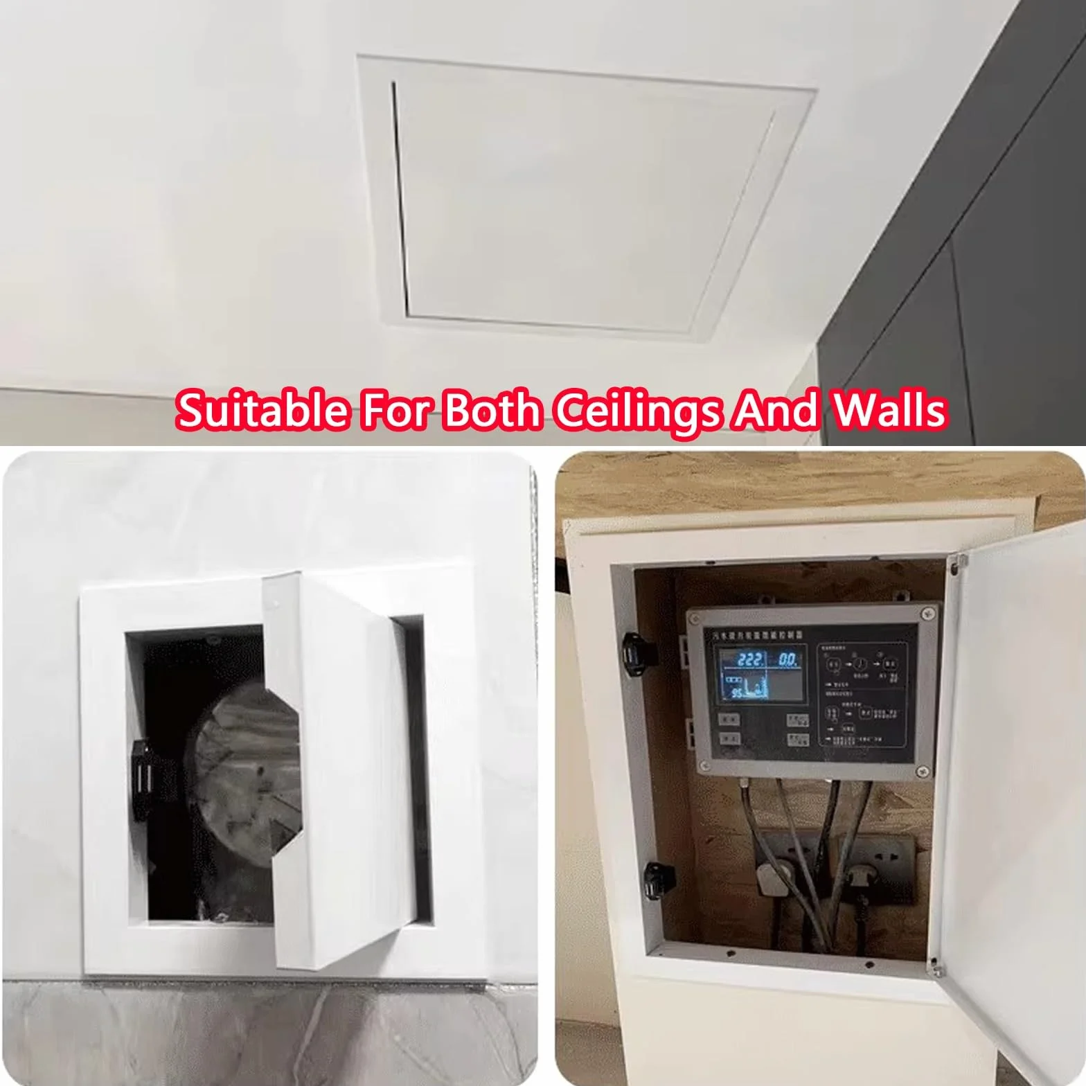 Paneles De Acceso For Paredes Y Techos, Cubierta De Inspección De Metal, Trampilla De Inspección Magnética De Aleación De Aluminio, Oculta Fácilmente Tuberías(White,20x30cm)