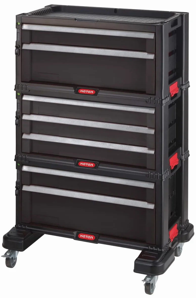 Keter Carro de herramientas 7 cajones 59.85 x 37.76 x 83.2 cm Negro
