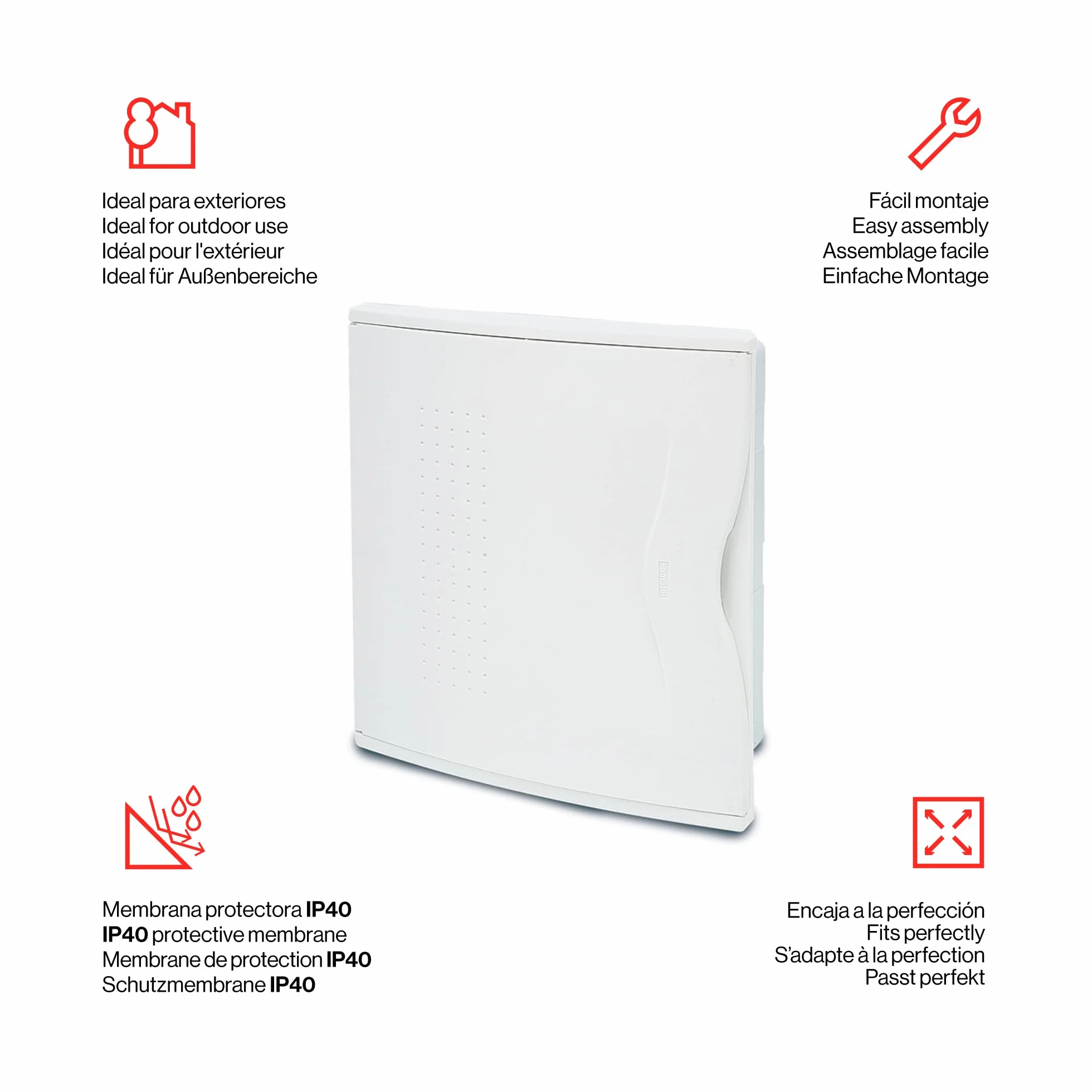 FAMATEL – Armario Nuova empotrar | IP40 | 24 elementos | 332 x 286 x 78 | Puerta Opaca