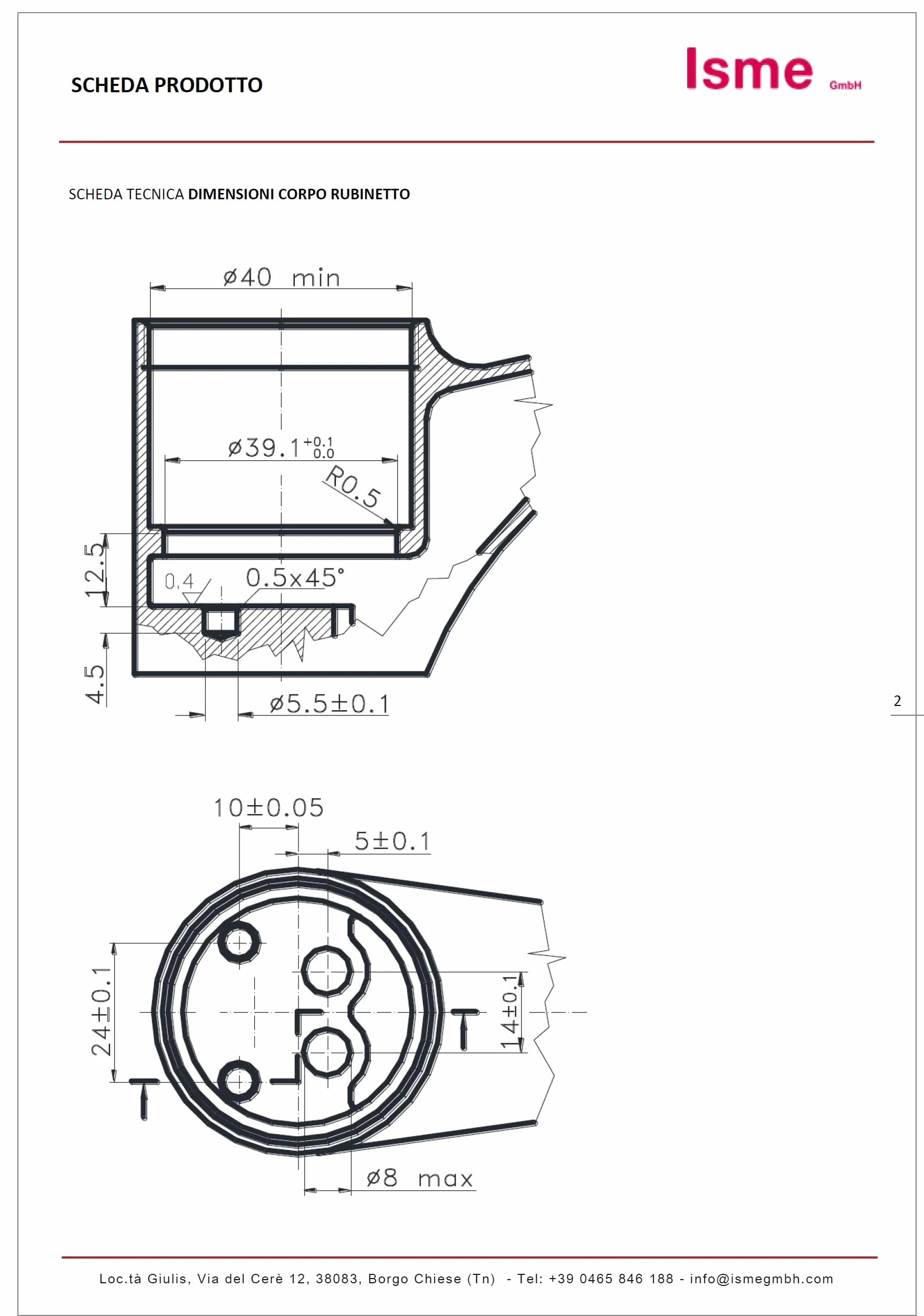 Schläfer 480061 | Cartucho mezclador de 40 mm, cartucho de repuesto para mezcladores de cerámica alta de 2 patas para grifos mezcladores de cocina, baño, ducha y bañera, modelo Kerox K40-B