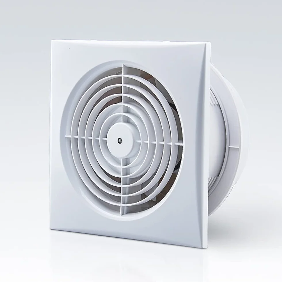 Extractor de aire 150 mm 18 W 320 m³/h con válvula antirretorno, montaje en ventana y pared Ventilador para cocina, baño, invernadero, garaje -6 pulgadas
