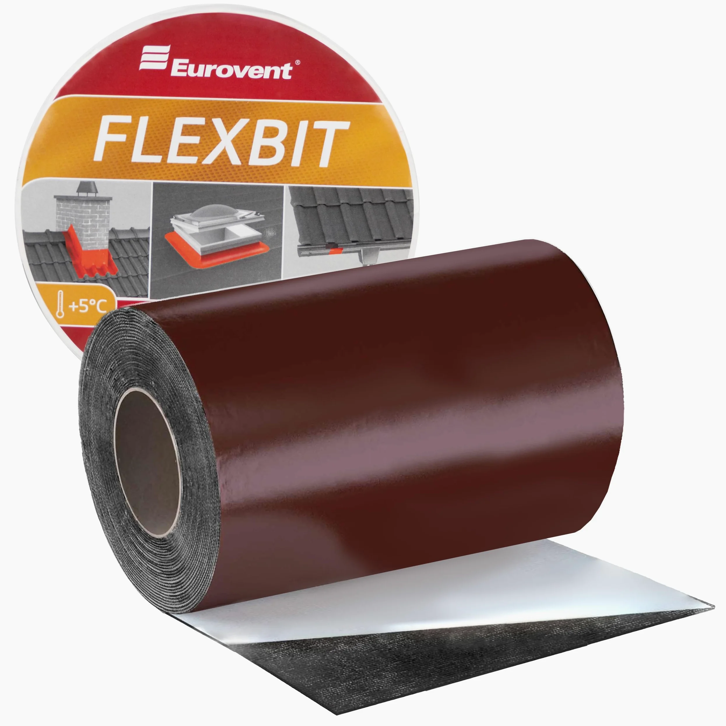 Flexby - Cinta adhesiva para techado (300 mm x 10 metros cuadrados), color marrón