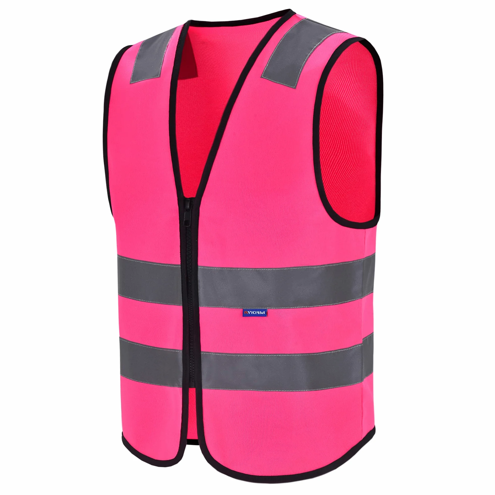 AYKRM Chalecos de seguridad Alta Visibilidad Cremallera Reflectante Fluo 4 colores
