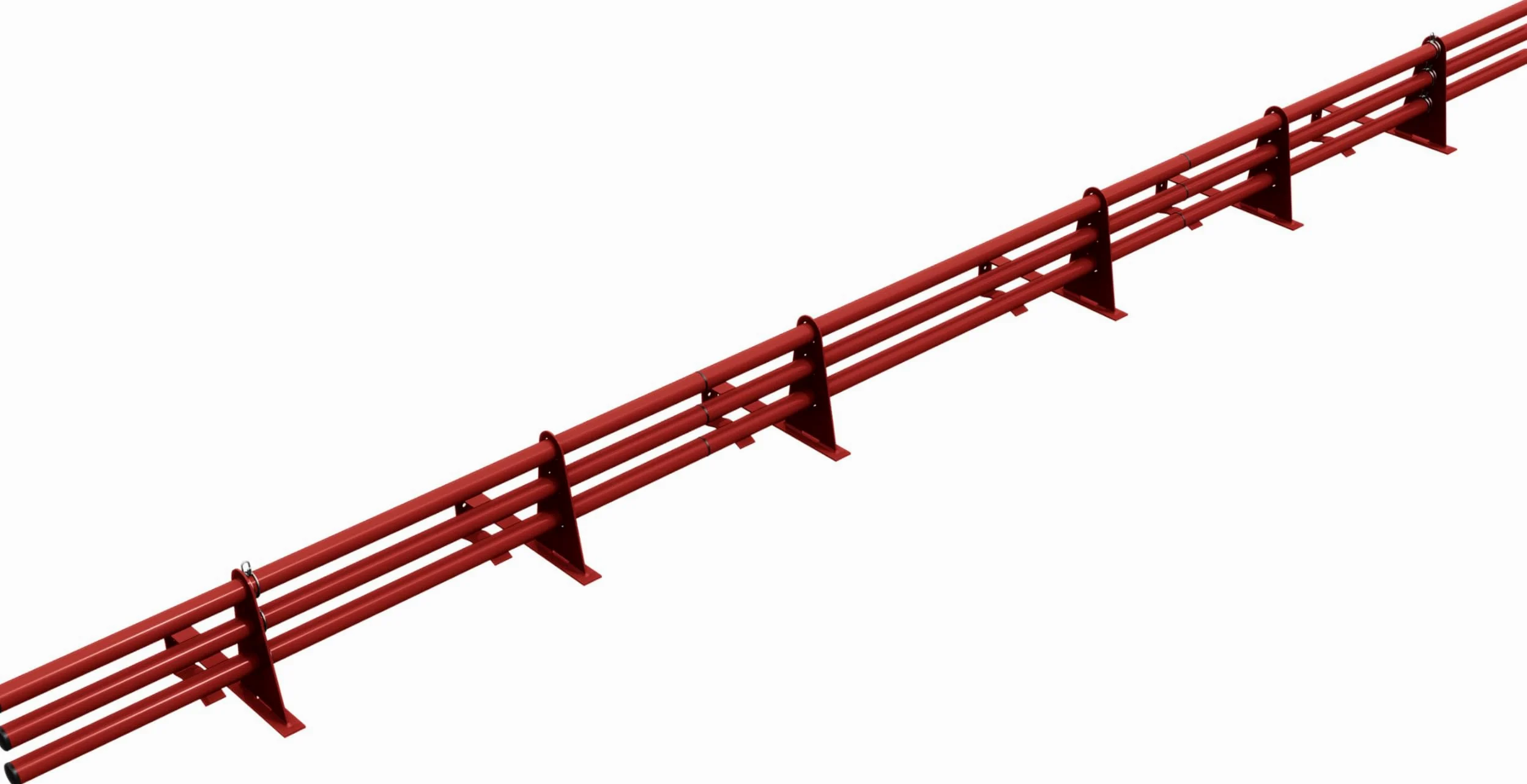 Parotec PARANIEVES Kit Tubular Completo 3,0 m (300 cm) - Para teja machihembrada: hueca/prensada, reformada y plana – barrera de nieve - 3 tubos, 6 soportes, 10 colores - RAL 3011 Rojo