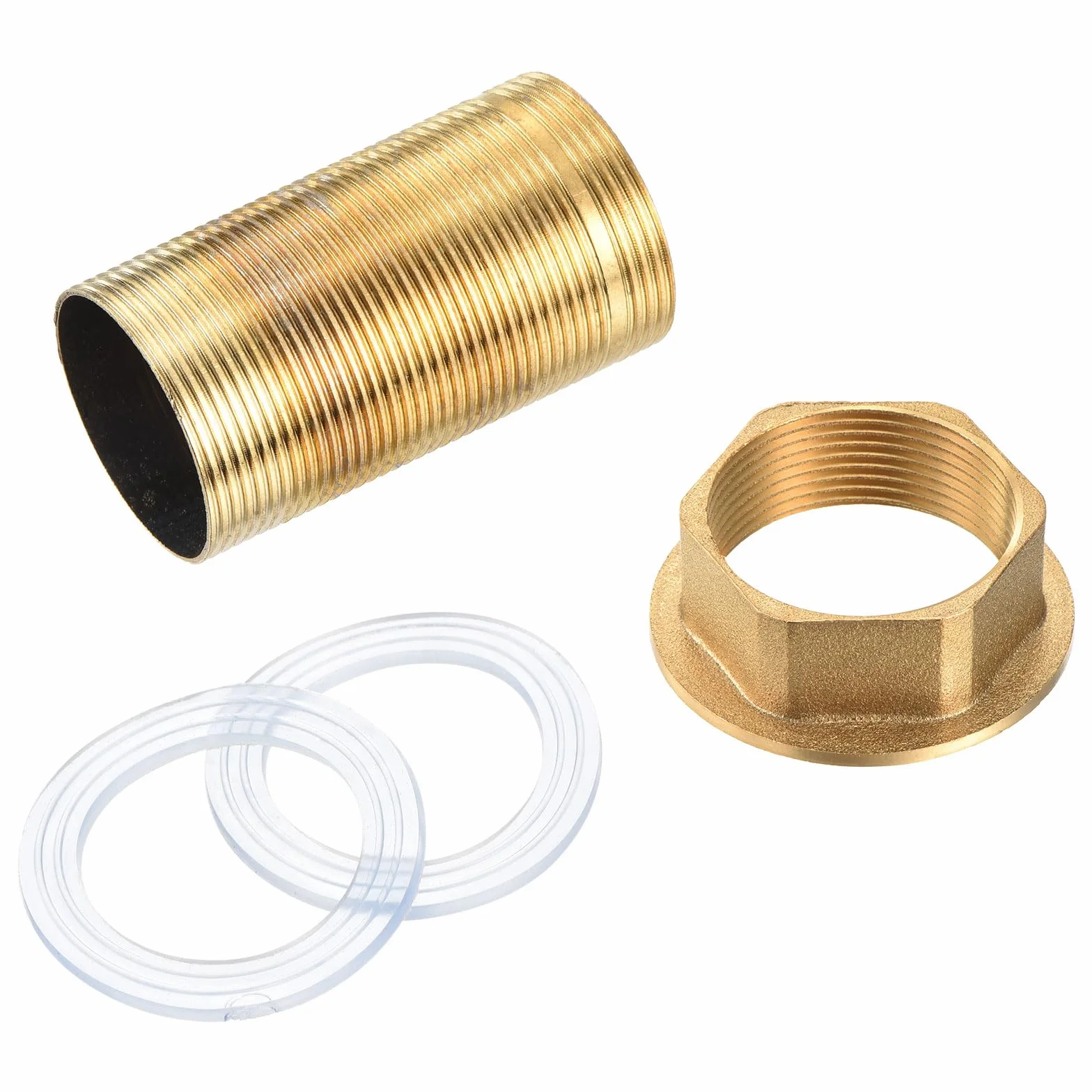 QUARKZMAN 1 Pieza 2.36 Pulgadas Tubo de Montaje de Extensión de Grifo con Arandelas, Tuerca de Bloqueo, Kit de Accesorios de Grifo, Bronce