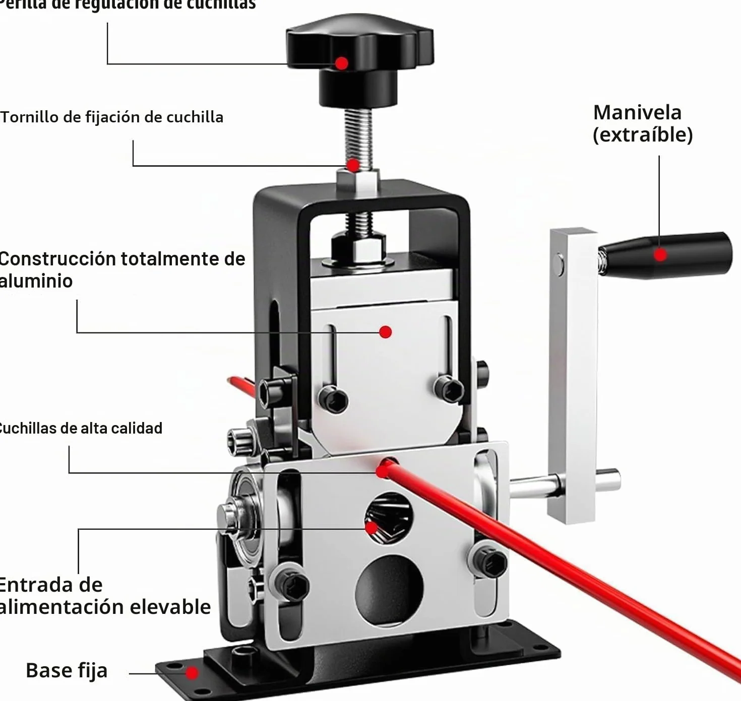 Cable Maquina de Pelar Profesional, Pela Cables de Electricidad, para Cable de 1-25 mm de Diámetro con Manivela, Pelador de Cables Electricos Para Reciclaje Chatarra Cobre Pelacables Manual Automático