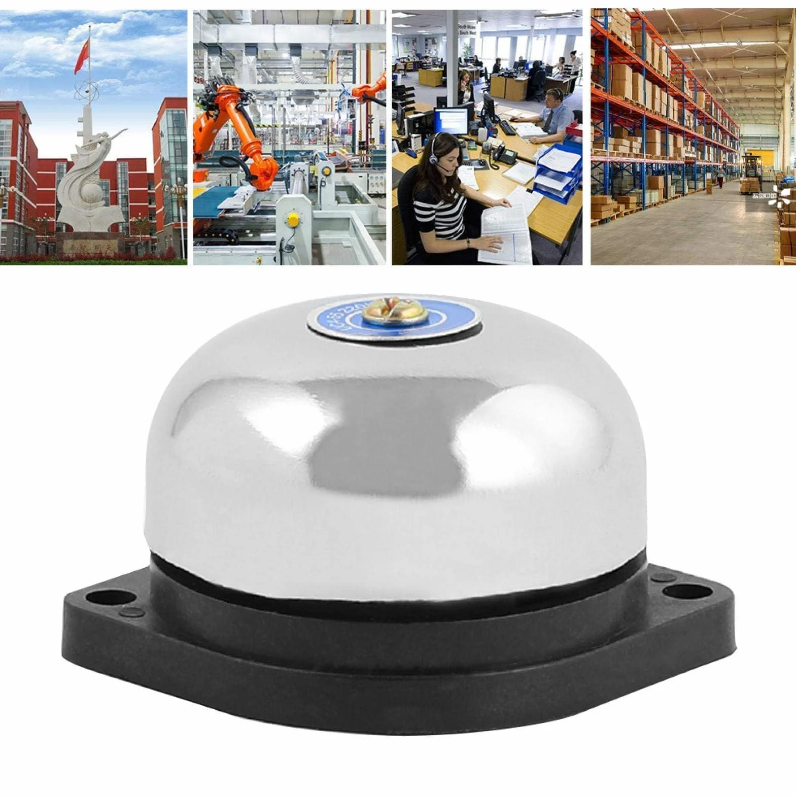 Agatige Timbre Eléctrico de Acero Inoxidable 220V 5W para Hogar Escuela Alarma Incendios