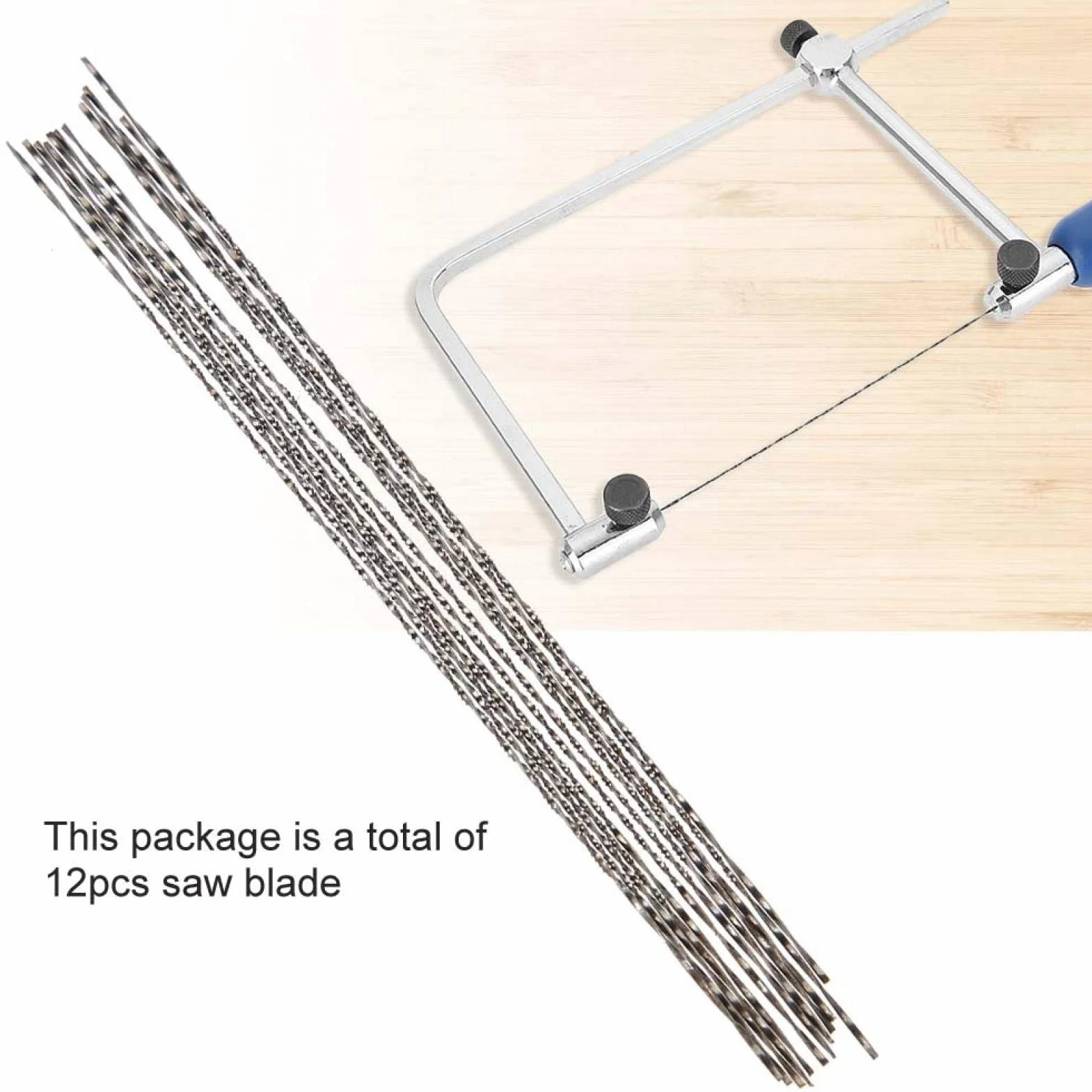 Juego de 12 hojas de sierra de calar espirales de acero de alto carbono para madera, metal y plástico