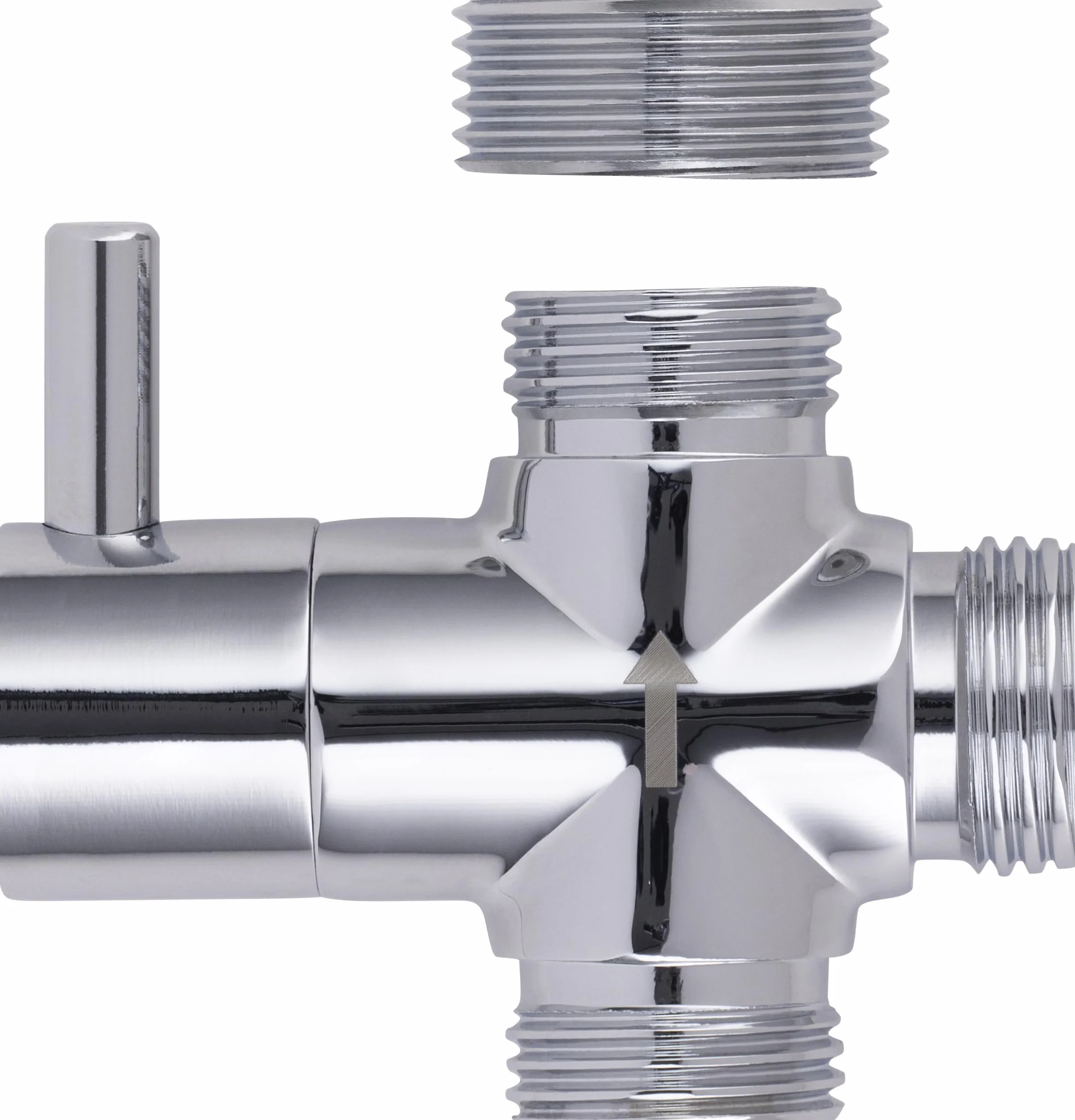 Inversor de ducha 3 vías 1/2" + adaptador 3/4" | Cromado con mando selector | Ideal para grifos o columnas | Resistente y fácil de instalar | EUROSANIT