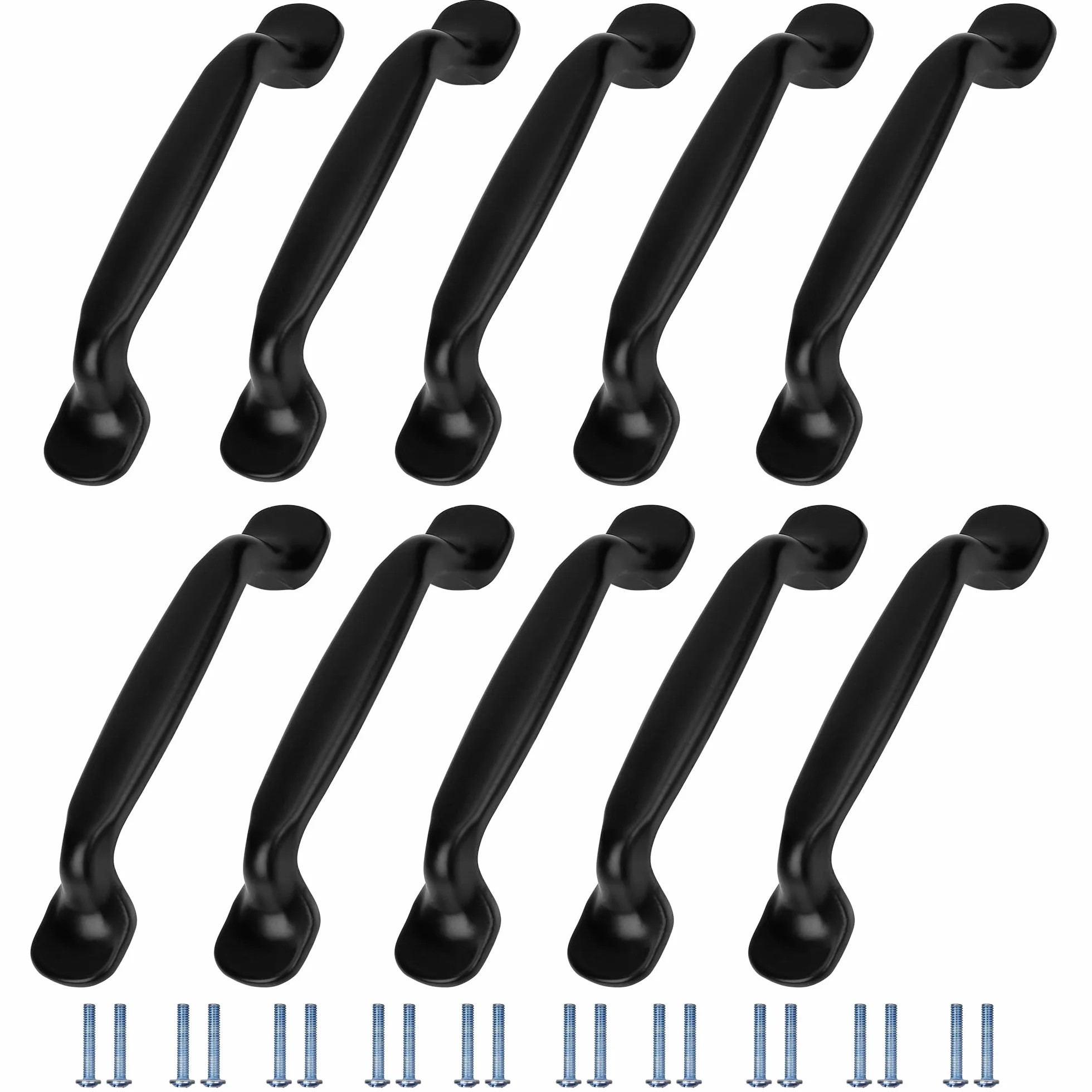 Tiradores Cocina Armarios Negro 10 Piezas 96mm Tiradores de Mueble Arco de Aleación Aluminiocon con Tornillos para Puerta de Armario Cajones