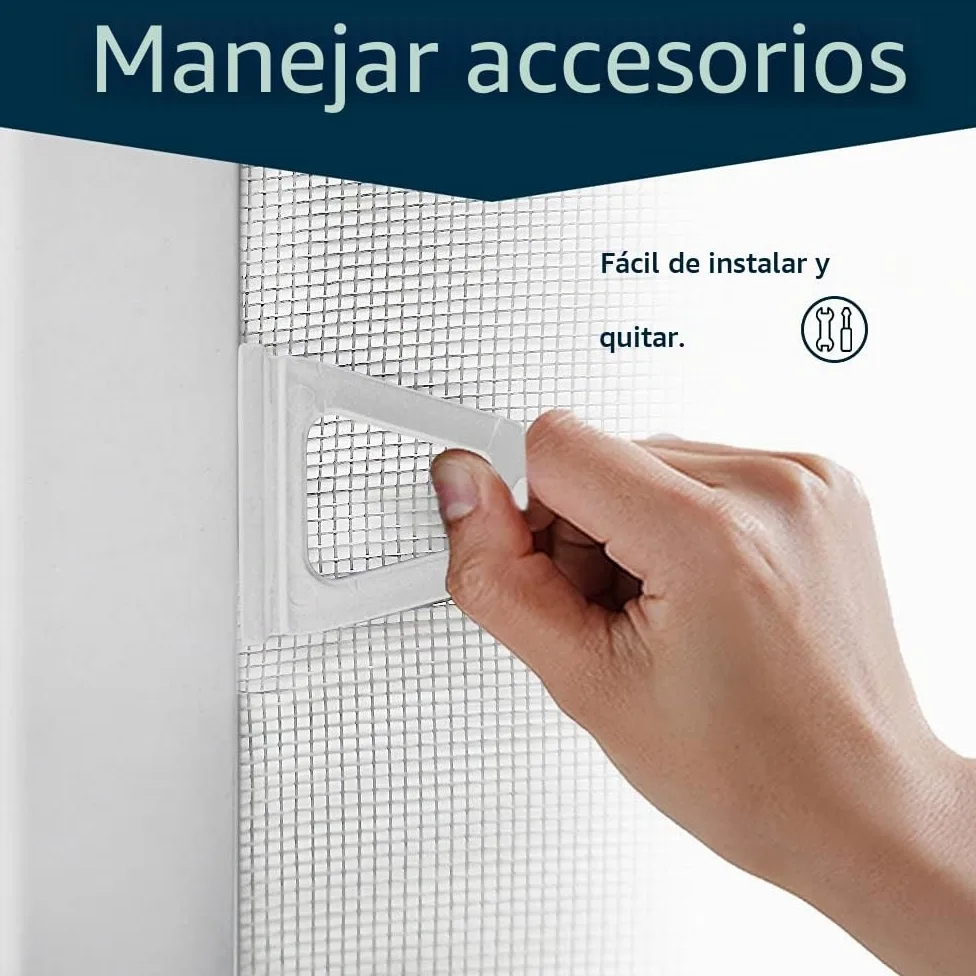 YUENFONG Mosquitera para ventana, protección contra insectos, puertas mosquiteras, marco de aluminio, sin taladrar ni atornillar, 100 x 120 cm, color blanco