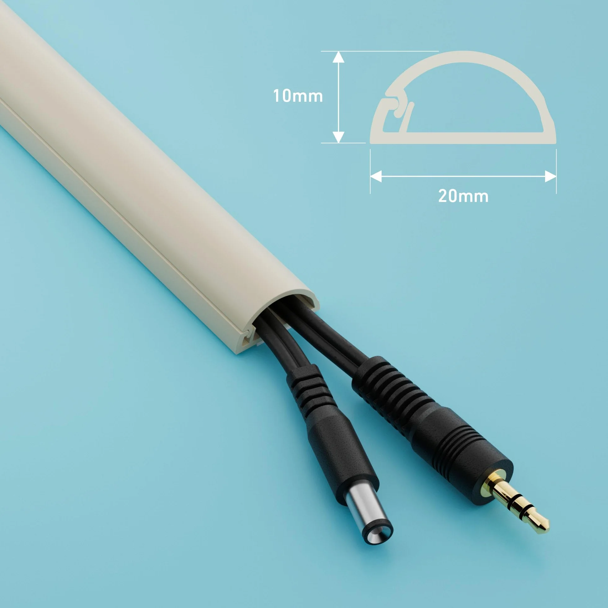 D-Line Micro+ 1M2010M Canaletas de plástico para cables 20mm x 10mm 1 metro Magnolia